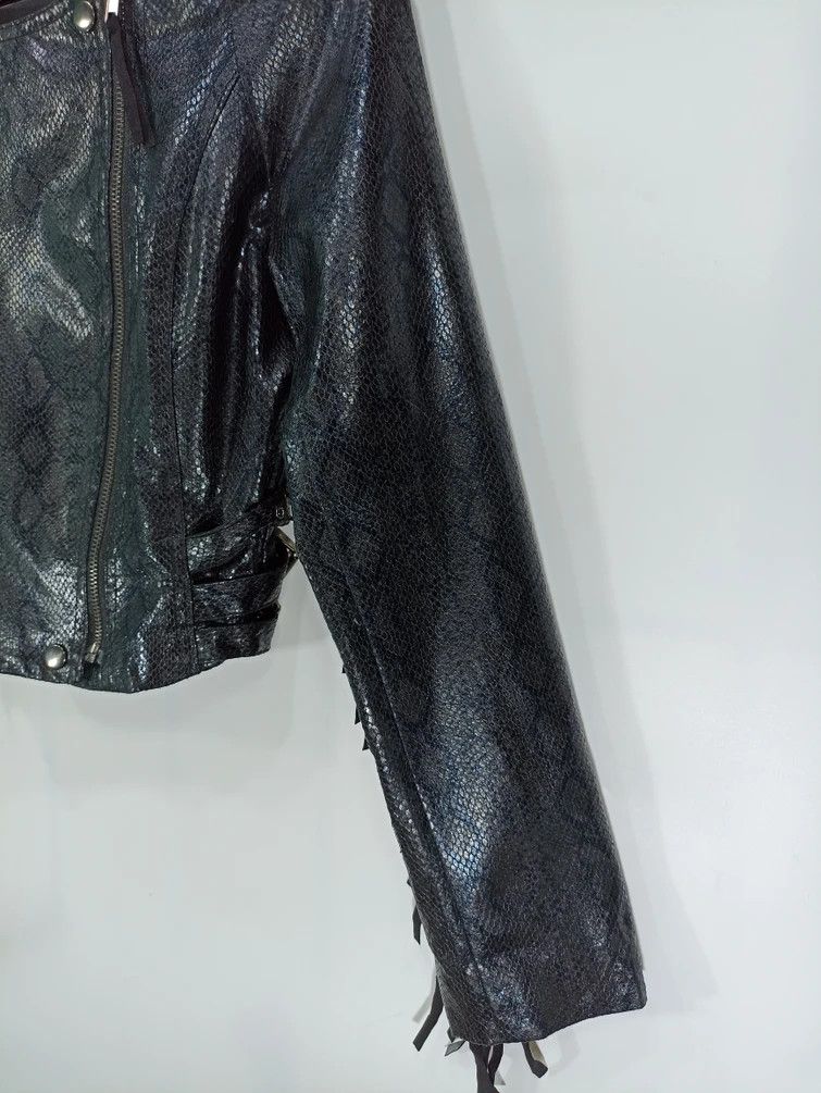 Japanese Brand 12 Tone Row inspired Snake Skin Style Croped Jacket Size S / US 4 / IT 40 - 4 Thumbnail