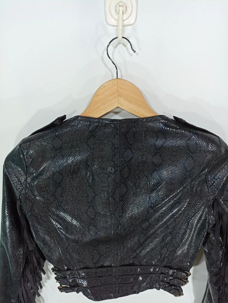 Japanese Brand 12 Tone Row inspired Snake Skin Style Croped Jacket Size S / US 4 / IT 40 - 7 Thumbnail