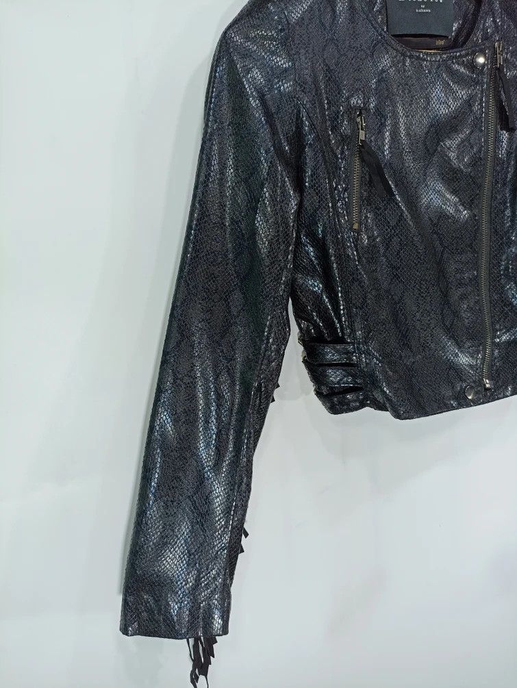 Japanese Brand 12 Tone Row inspired Snake Skin Style Croped Jacket Size S / US 4 / IT 40 - 3 Thumbnail