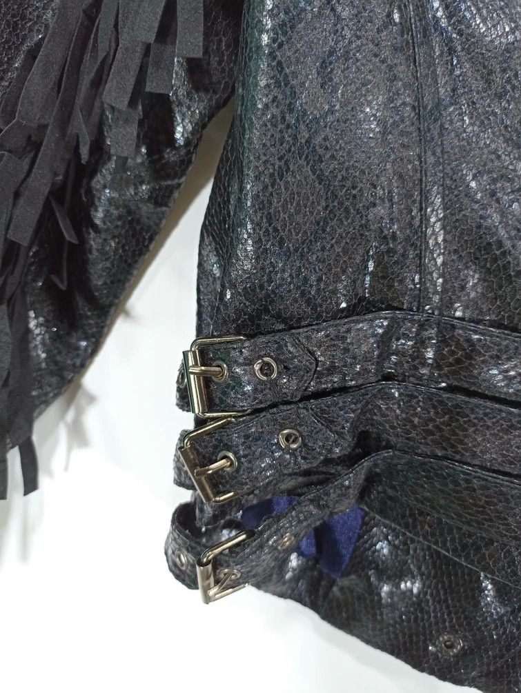 Japanese Brand 12 Tone Row inspired Snake Skin Style Croped Jacket Size S / US 4 / IT 40 - 5 Thumbnail