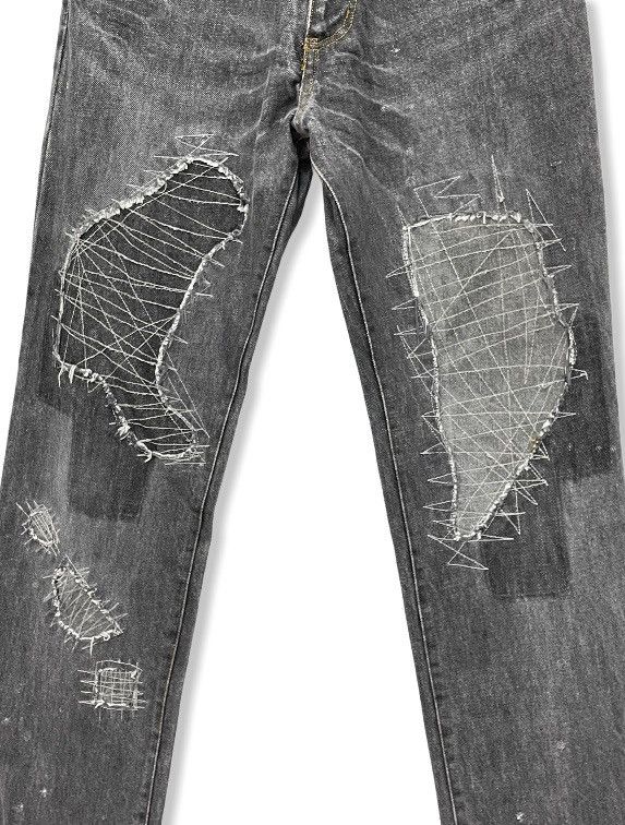 Japanese Brand 18 TETTSU Distressed Denim Inspired by Apoc Issey Miyake Size US 29 - 1 Thumbnail