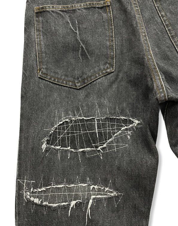 Japanese Brand 18 TETTSU Distressed Denim Inspired by Apoc Issey Miyake Size US 29 - 5 Thumbnail