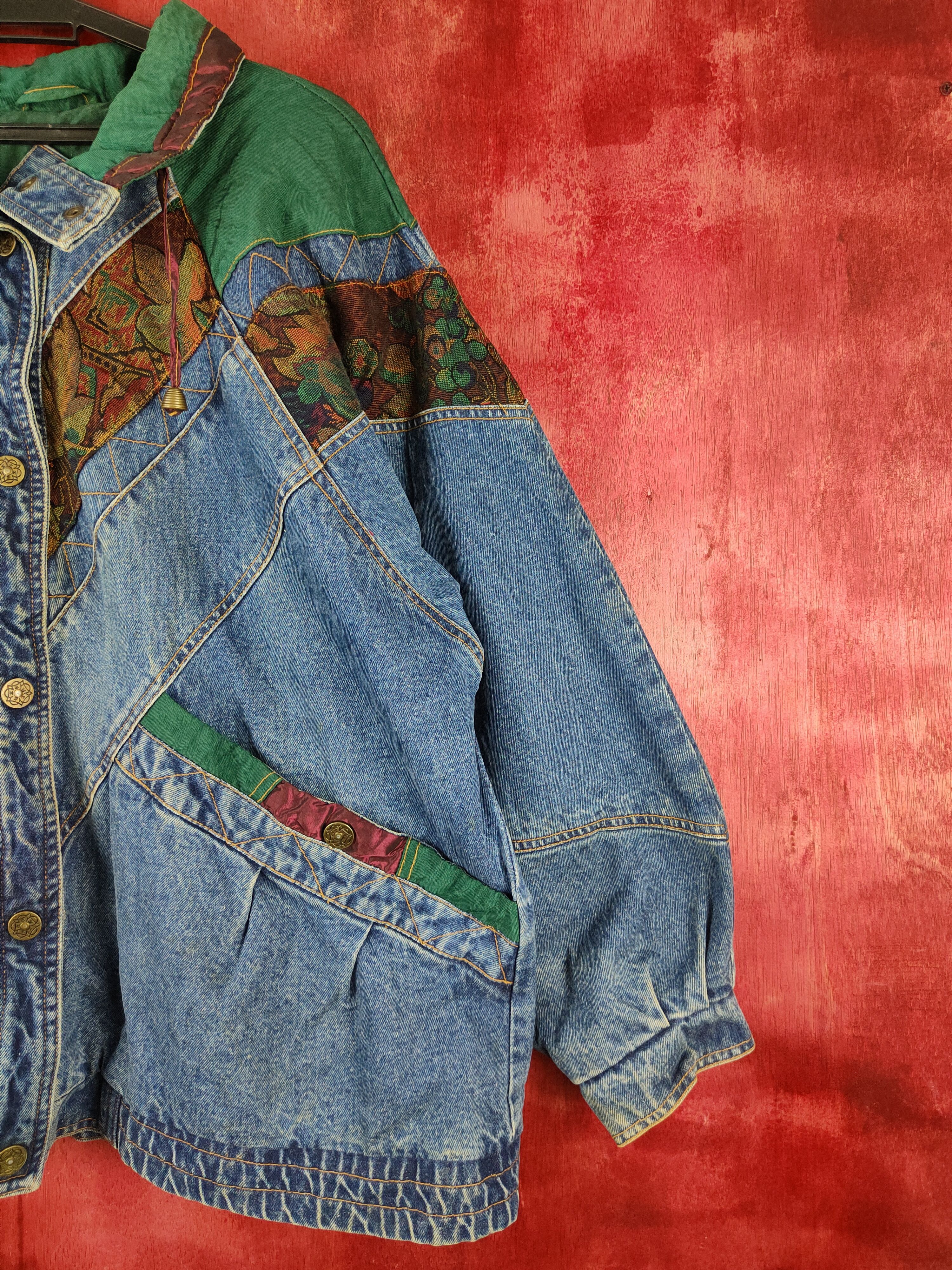 Vintage Current Seen art Blue Denim Jacket vintage #5547DLAS Size US XL / EU 56 / 4 - 5 Thumbnail