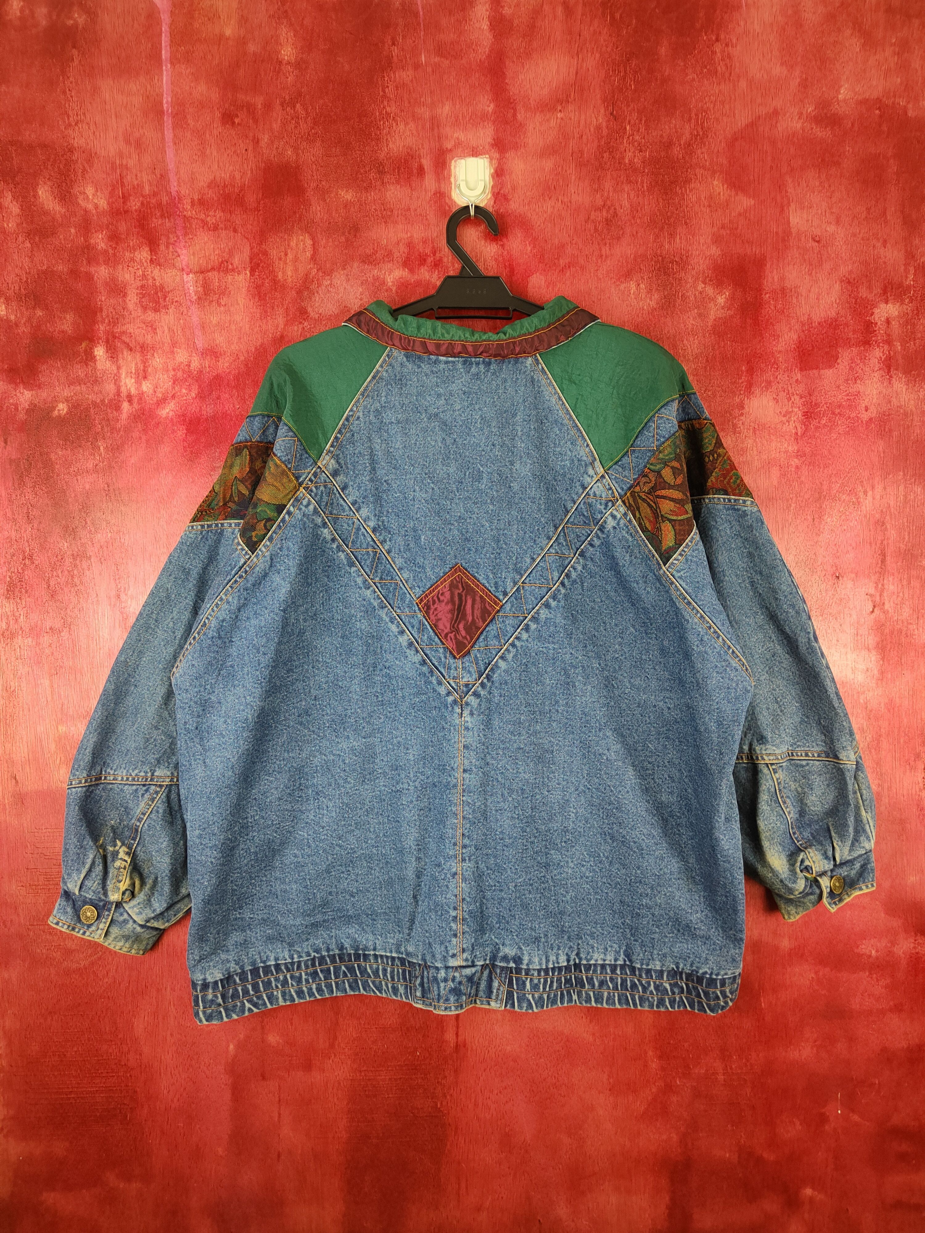 Vintage Current Seen art Blue Denim Jacket vintage #5547DLAS Size US XL / EU 56 / 4 - 7 Thumbnail