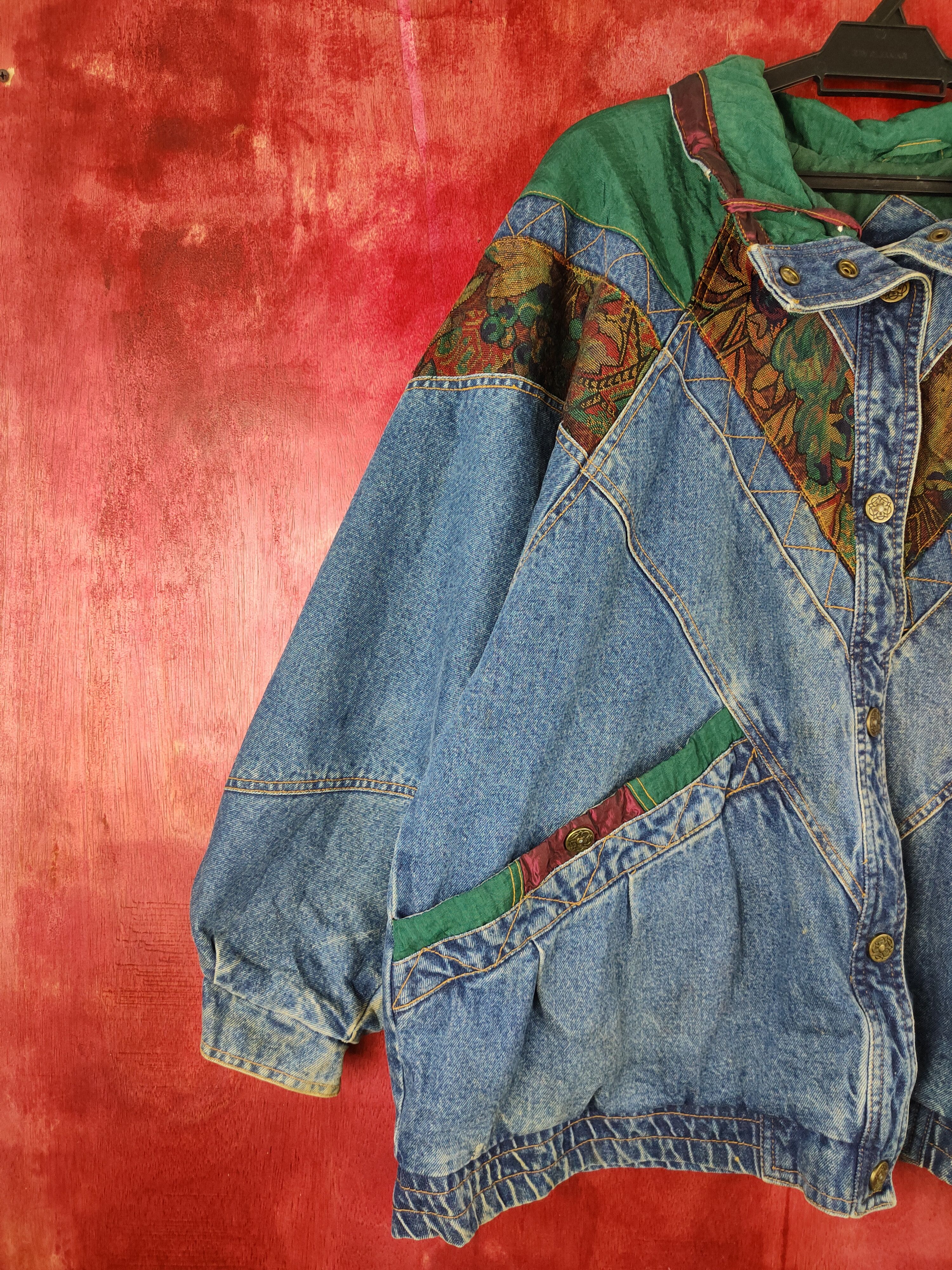 Vintage Current Seen art Blue Denim Jacket vintage #5547DLAS Size US XL / EU 56 / 4 - 3 Thumbnail