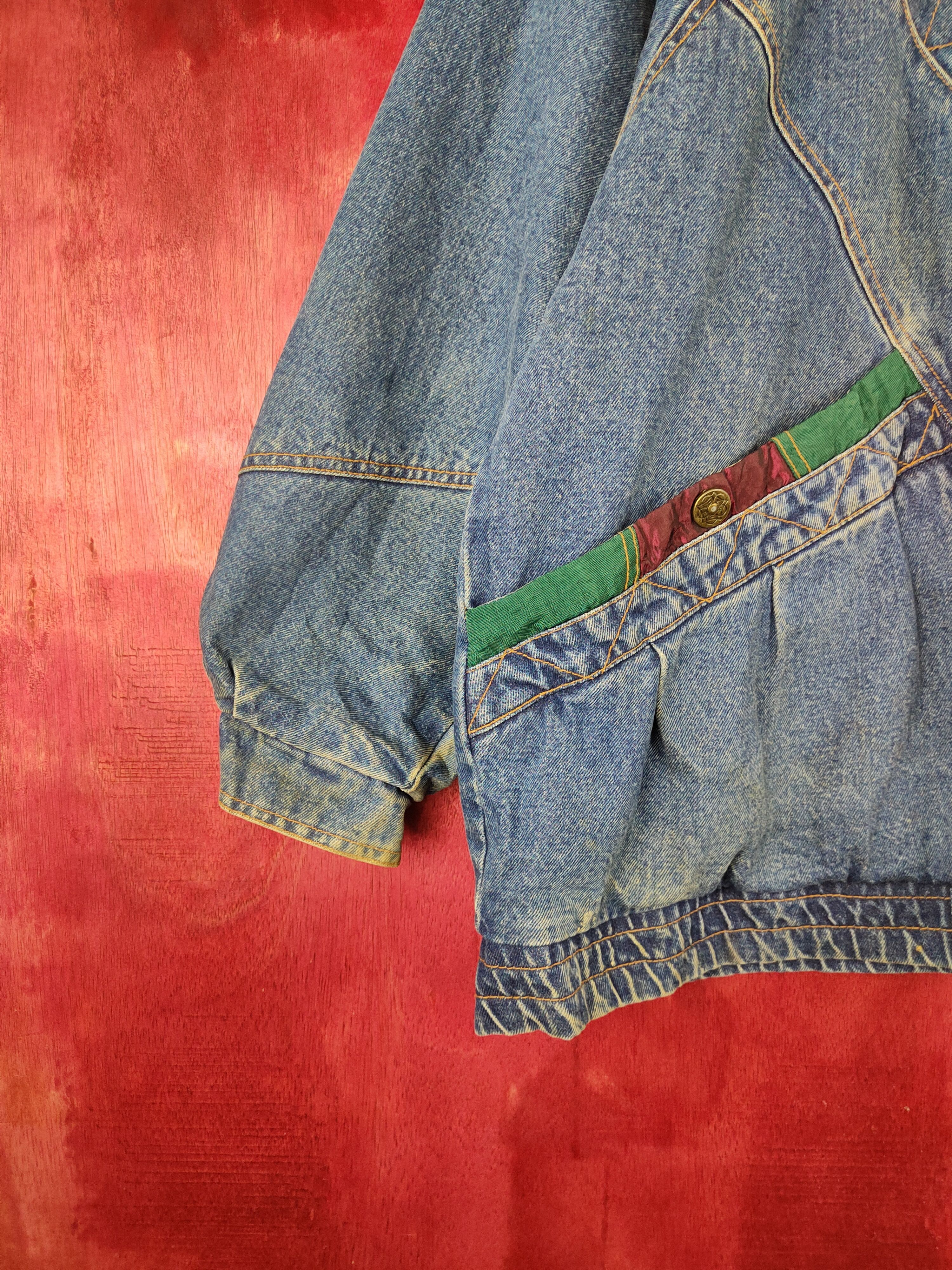 Vintage Current Seen art Blue Denim Jacket vintage #5547DLAS Size US XL / EU 56 / 4 - 4 Thumbnail