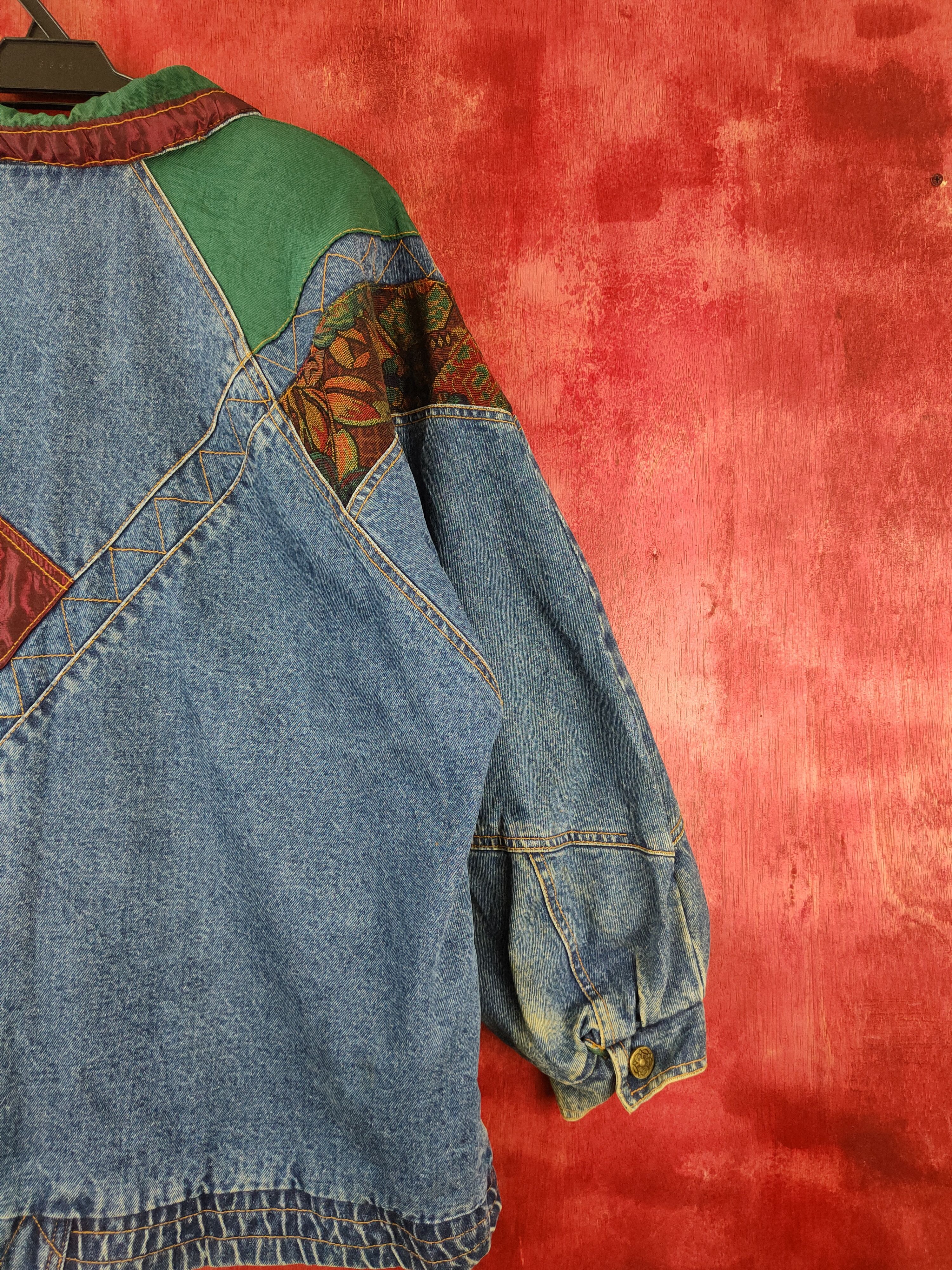 Vintage Current Seen art Blue Denim Jacket vintage #5547DLAS Size US XL / EU 56 / 4 - 9 Thumbnail