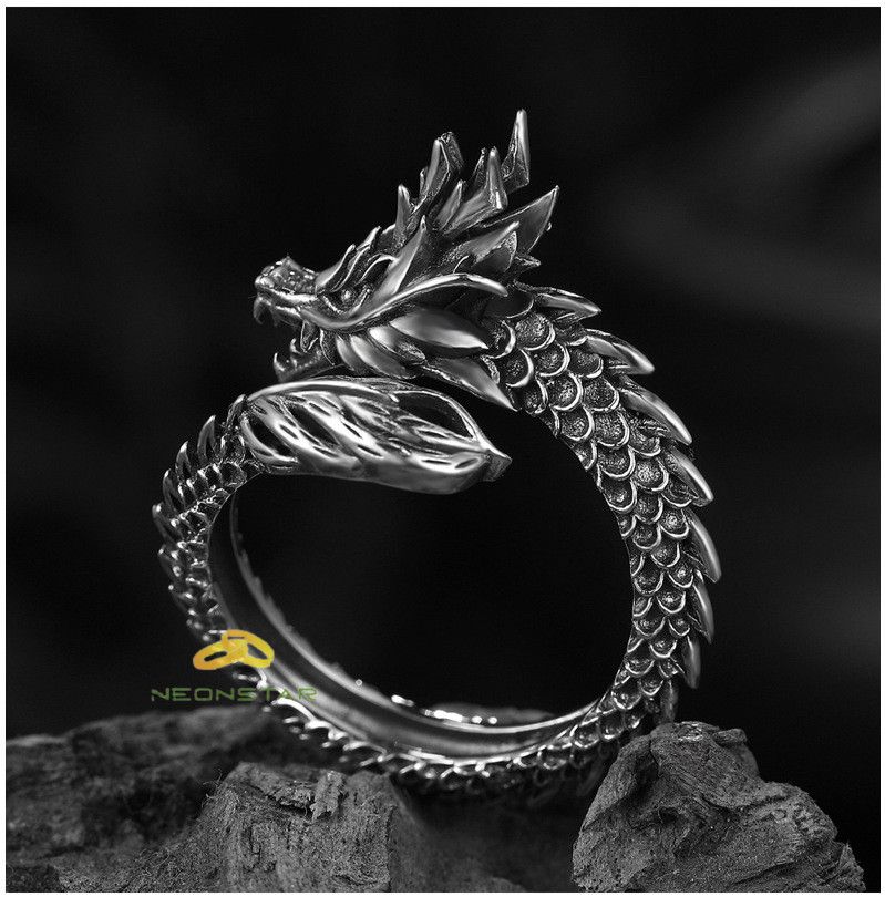 Jewelry Retro Dragon Ring Size ONE SIZE - 2 Thumbnail