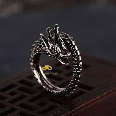 Jewelry Retro Dragon Ring Size ONE SIZE - 4 Thumbnail