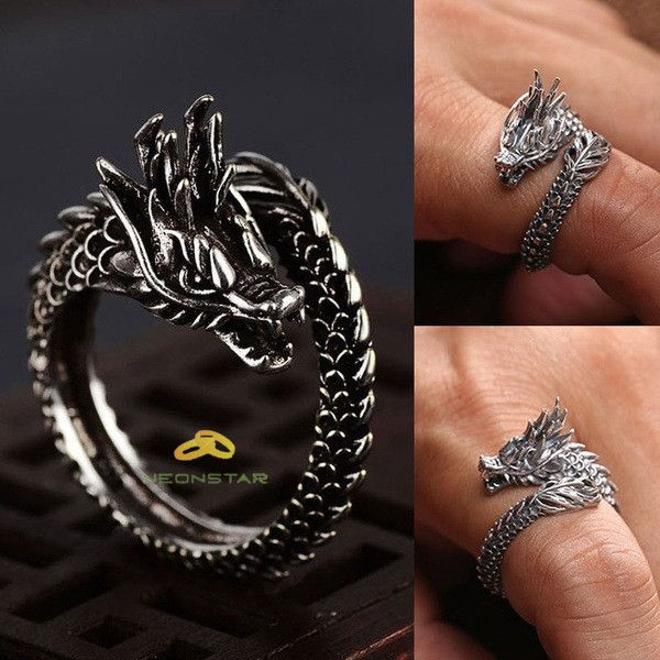 Jewelry Retro Dragon Ring Size ONE SIZE - 1 Thumbnail