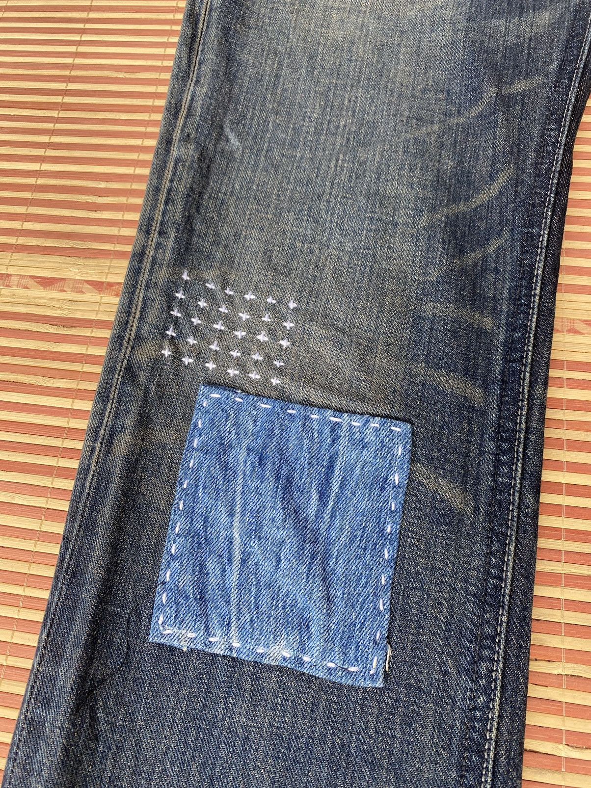 Lee Vintage Lee Rework Boro Stitch Patchwork Size US 31 - 5 Thumbnail