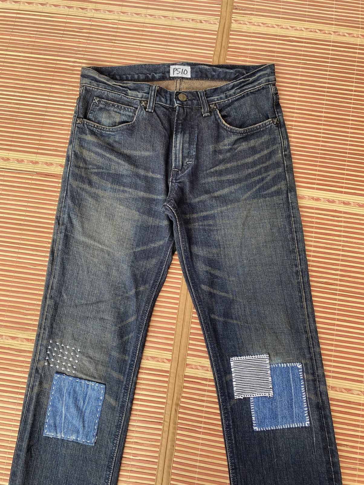 Lee Vintage Lee Rework Boro Stitch Patchwork Size US 31 - 3 Thumbnail