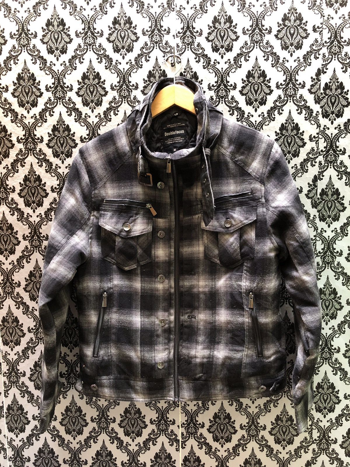 Japanese Brand Double focus checker bikers jacket made in japan Size US M / EU 48-50 / 2 - 1 Thumbnail