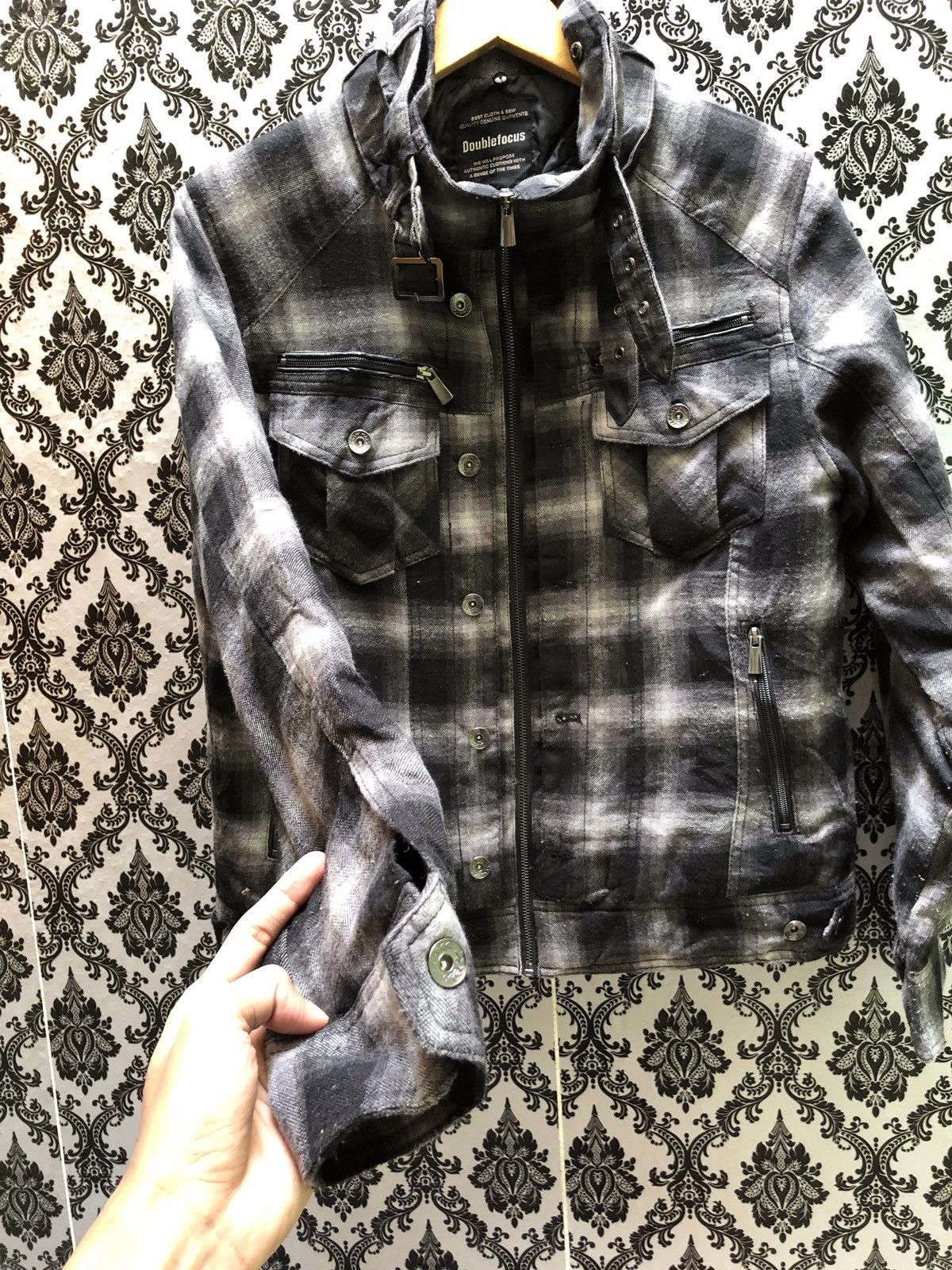 Japanese Brand Double focus checker bikers jacket made in japan Size US M / EU 48-50 / 2 - 8 Thumbnail