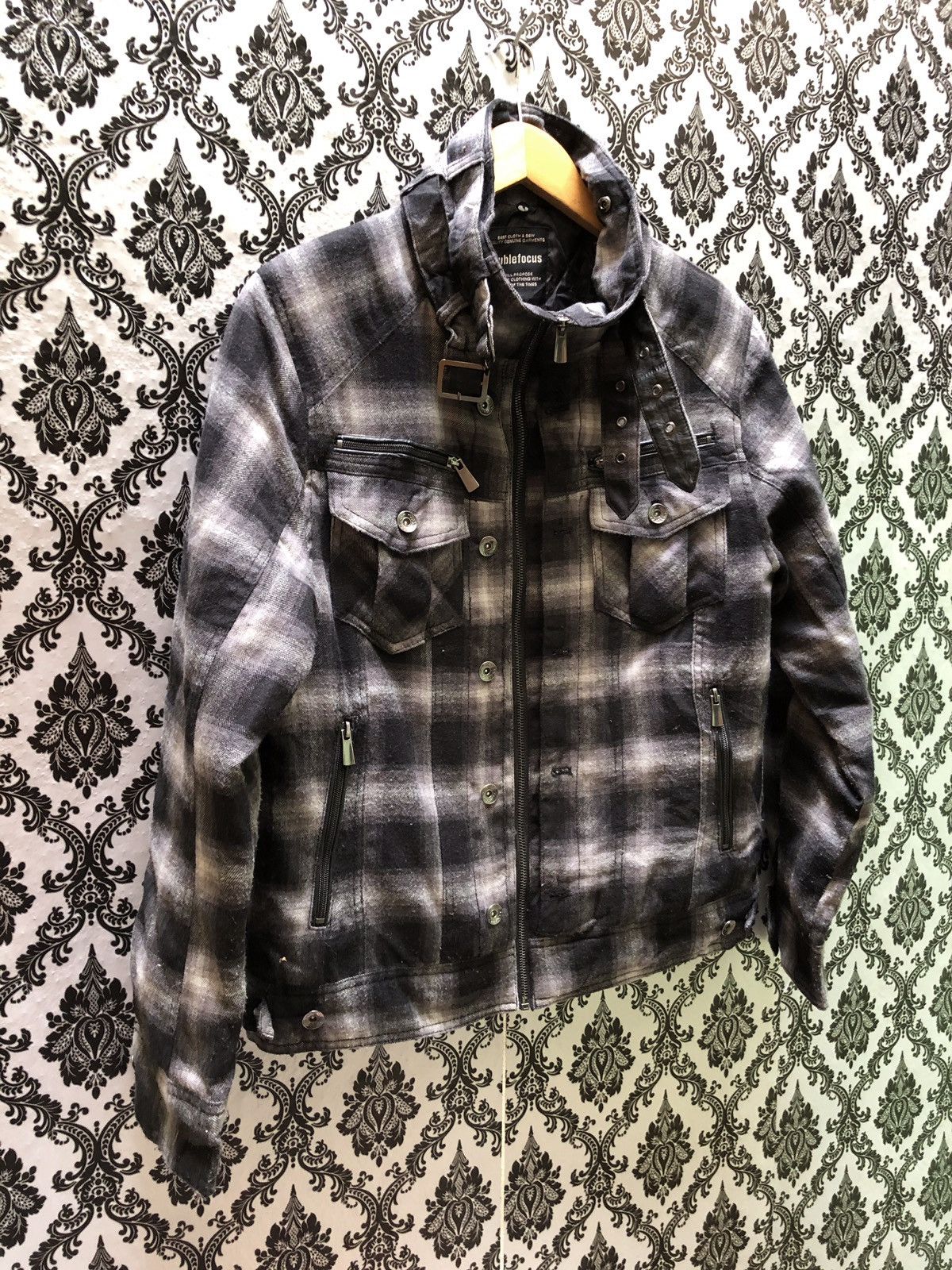 Japanese Brand Double focus checker bikers jacket made in japan Size US M / EU 48-50 / 2 - 2 Thumbnail