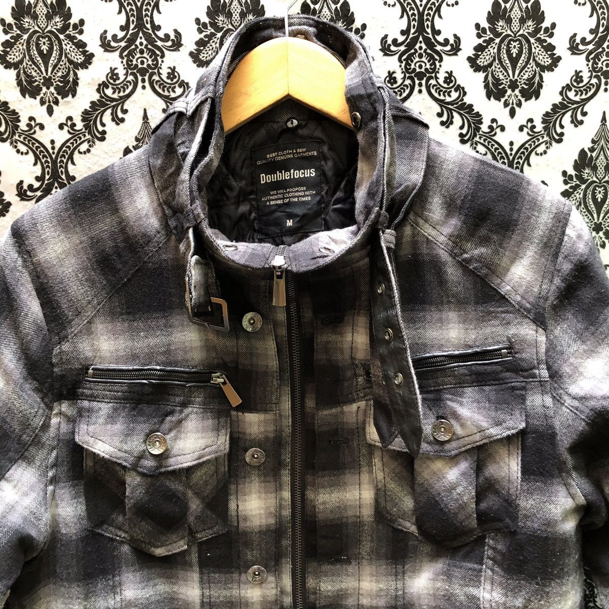 Japanese Brand Double focus checker bikers jacket made in japan Size US M / EU 48-50 / 2 - 5 Thumbnail