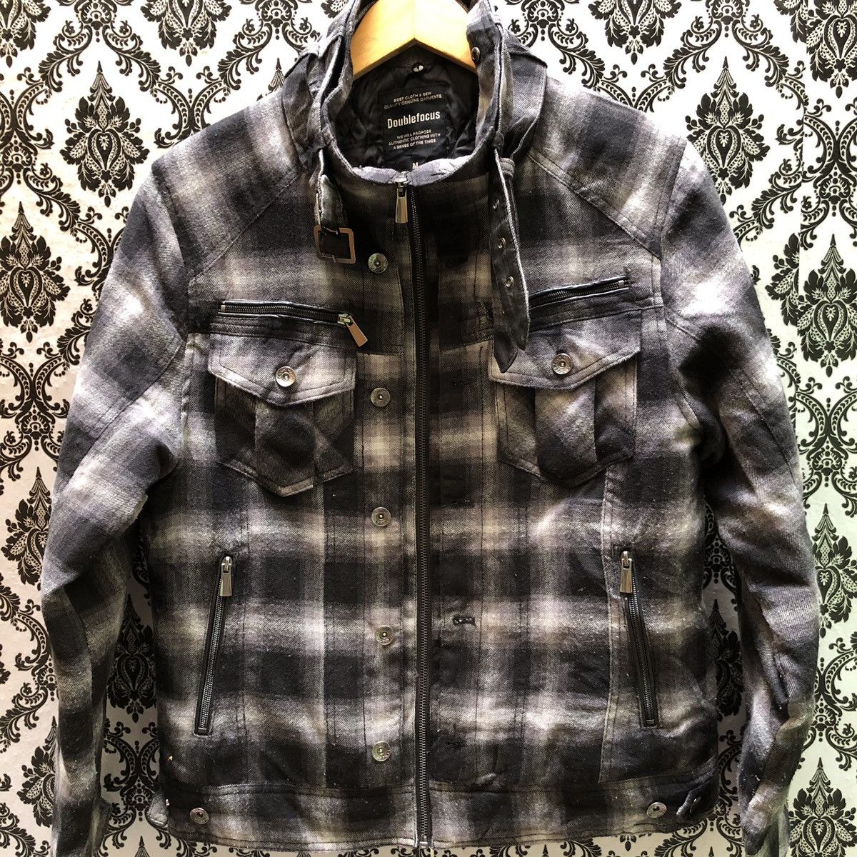 Japanese Brand Double focus checker bikers jacket made in japan Size US M / EU 48-50 / 2 - 4 Thumbnail