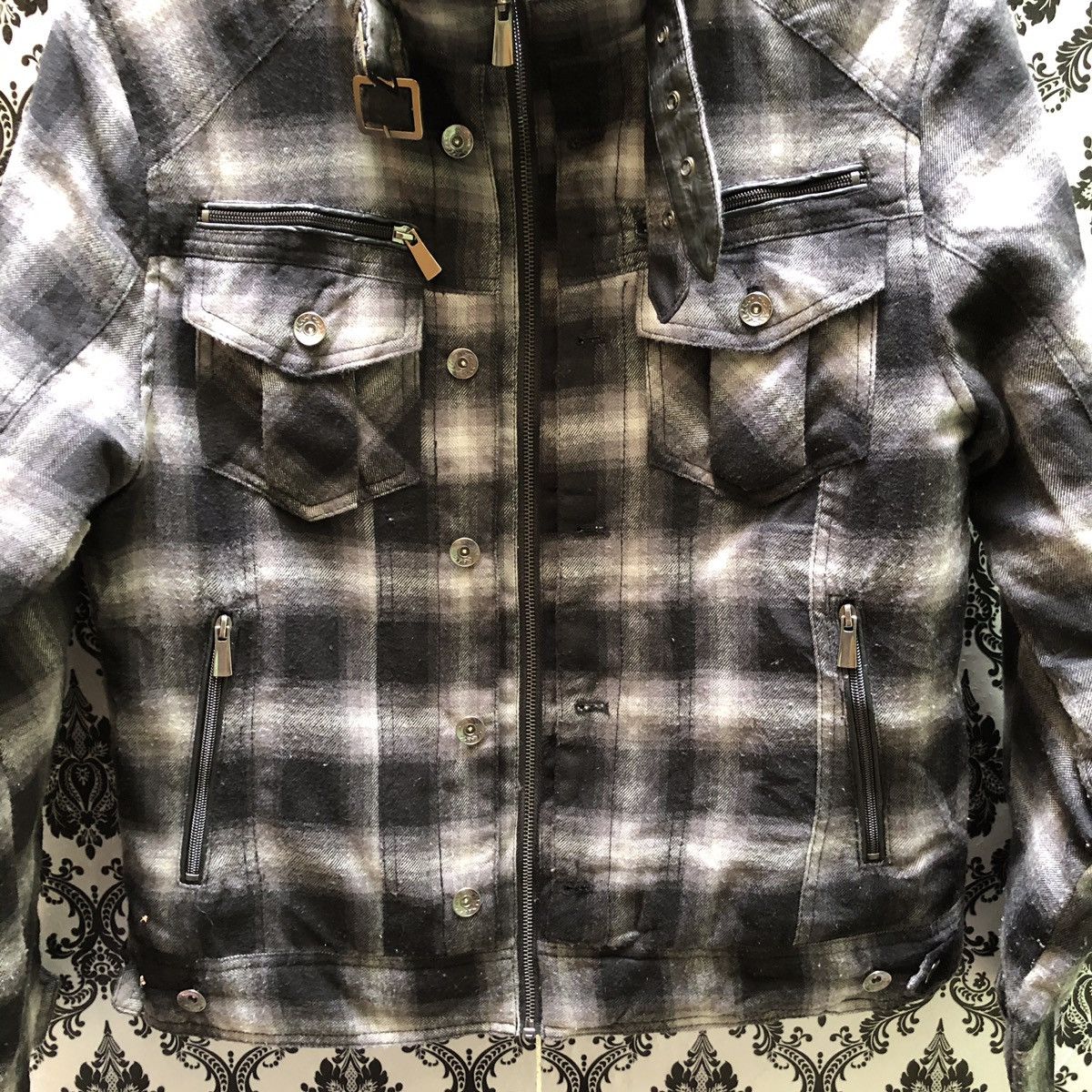 Japanese Brand Double focus checker bikers jacket made in japan Size US M / EU 48-50 / 2 - 6 Thumbnail