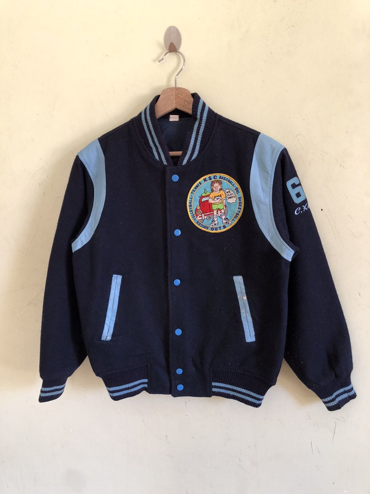 Japanese Brand 🔥VINTAGE KCS STADIUM VARSITY BOMBER JACKET Size US M / EU 48-50 / 2 - 1 Thumbnail