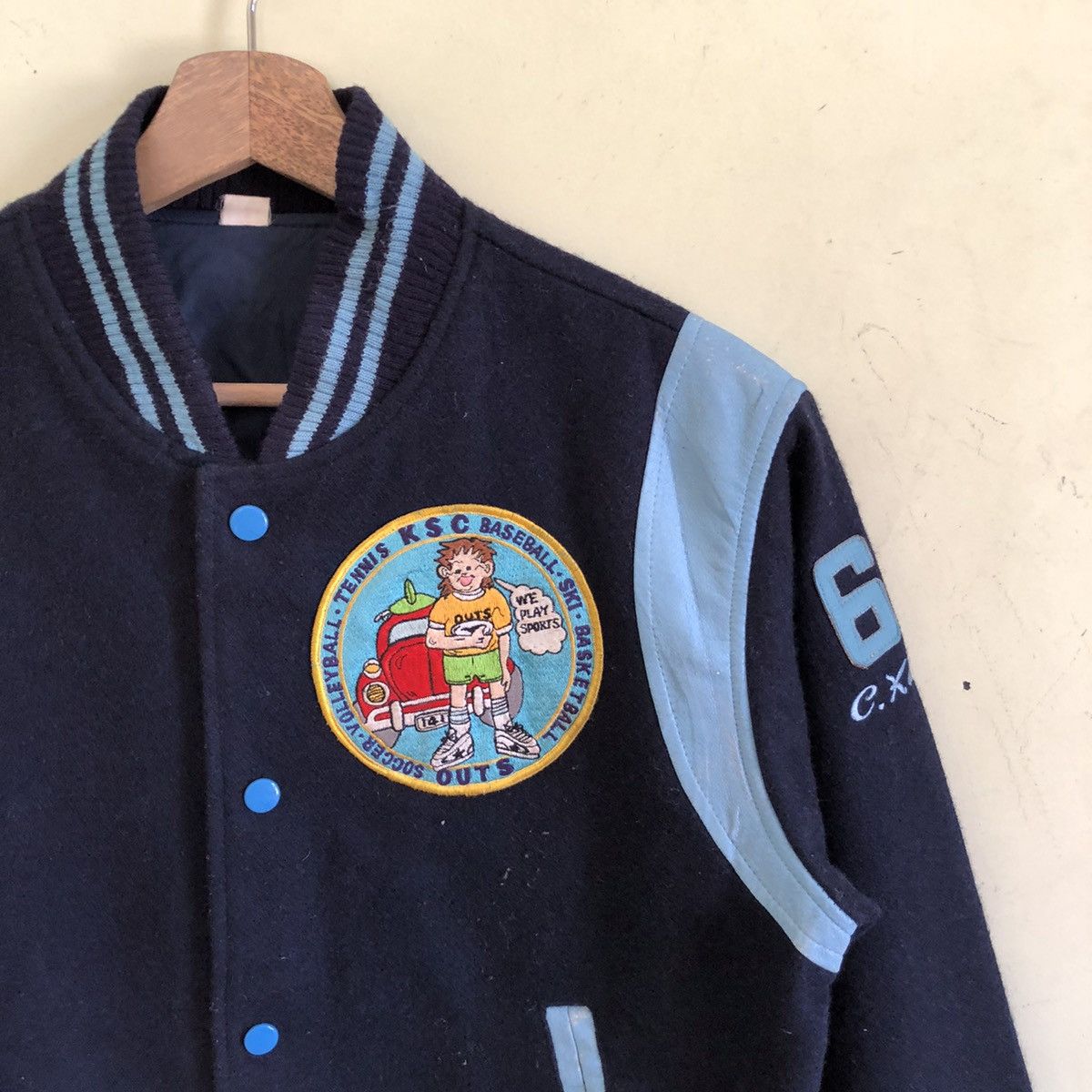 Japanese Brand 🔥VINTAGE KCS STADIUM VARSITY BOMBER JACKET Size US M / EU 48-50 / 2 - 3 Thumbnail