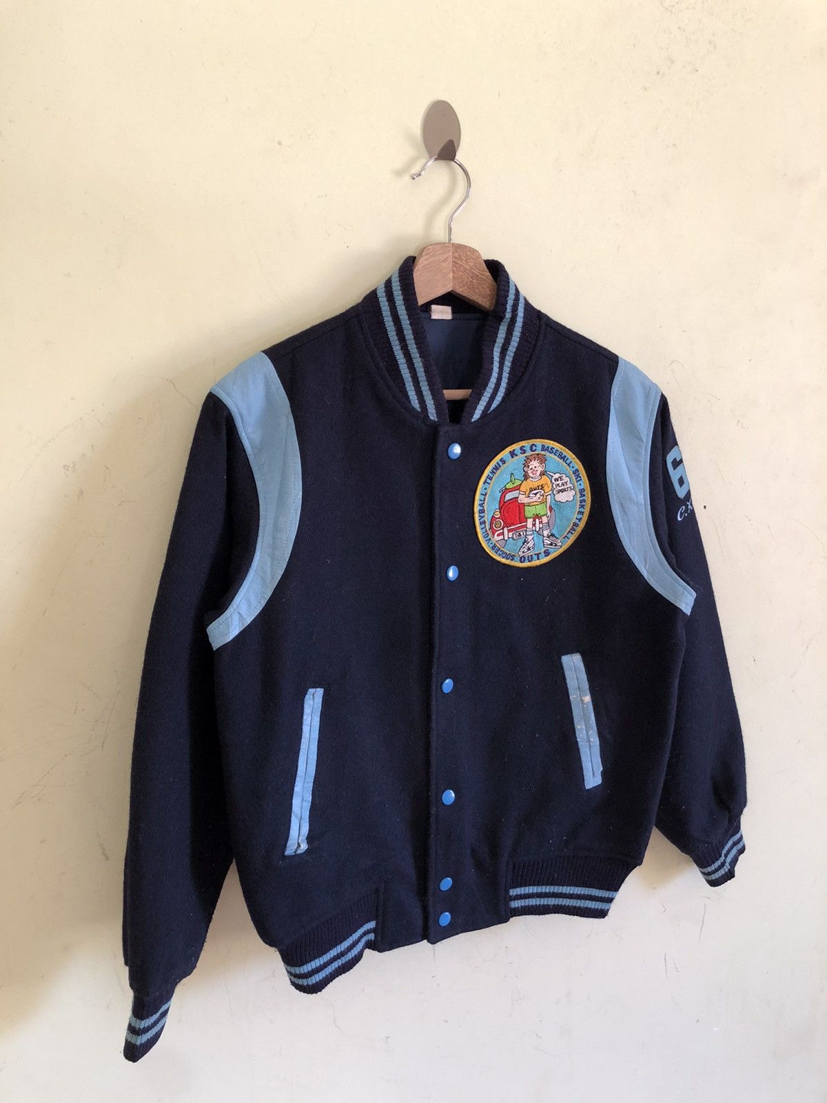 Japanese Brand 🔥VINTAGE KCS STADIUM VARSITY BOMBER JACKET Size US M / EU 48-50 / 2 - 4 Thumbnail