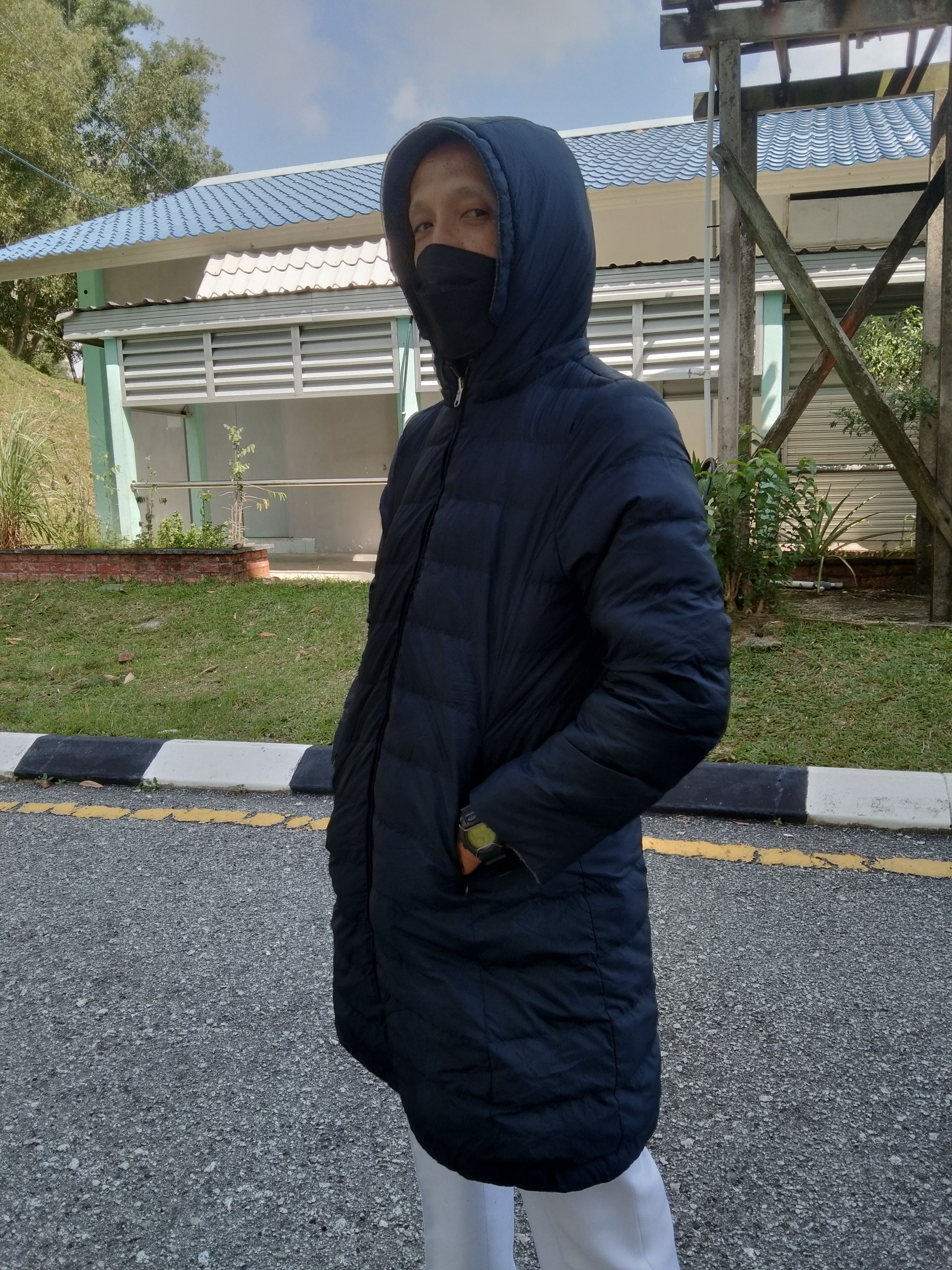 Japanese Brand REVERSIBLE HOODIE LONG JACKET DUO FUNCTION Size US S / EU 44-46 / 1 - 2 Thumbnail