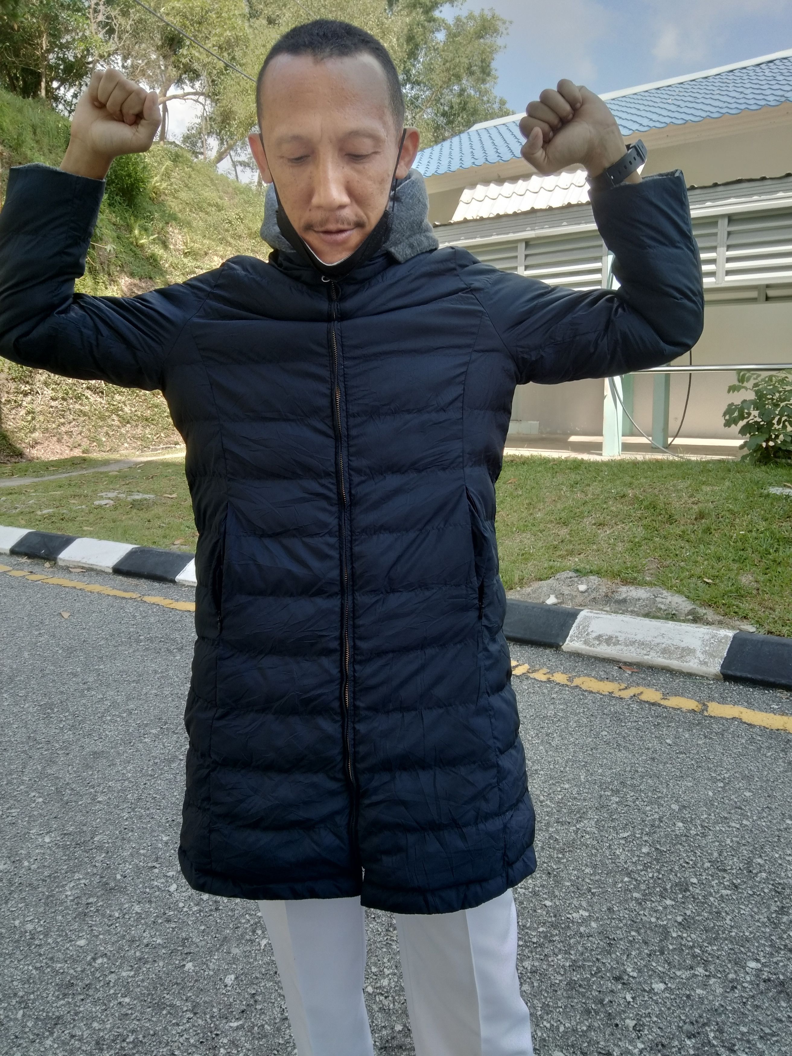 Japanese Brand REVERSIBLE HOODIE LONG JACKET DUO FUNCTION Size US S / EU 44-46 / 1 - 3 Thumbnail