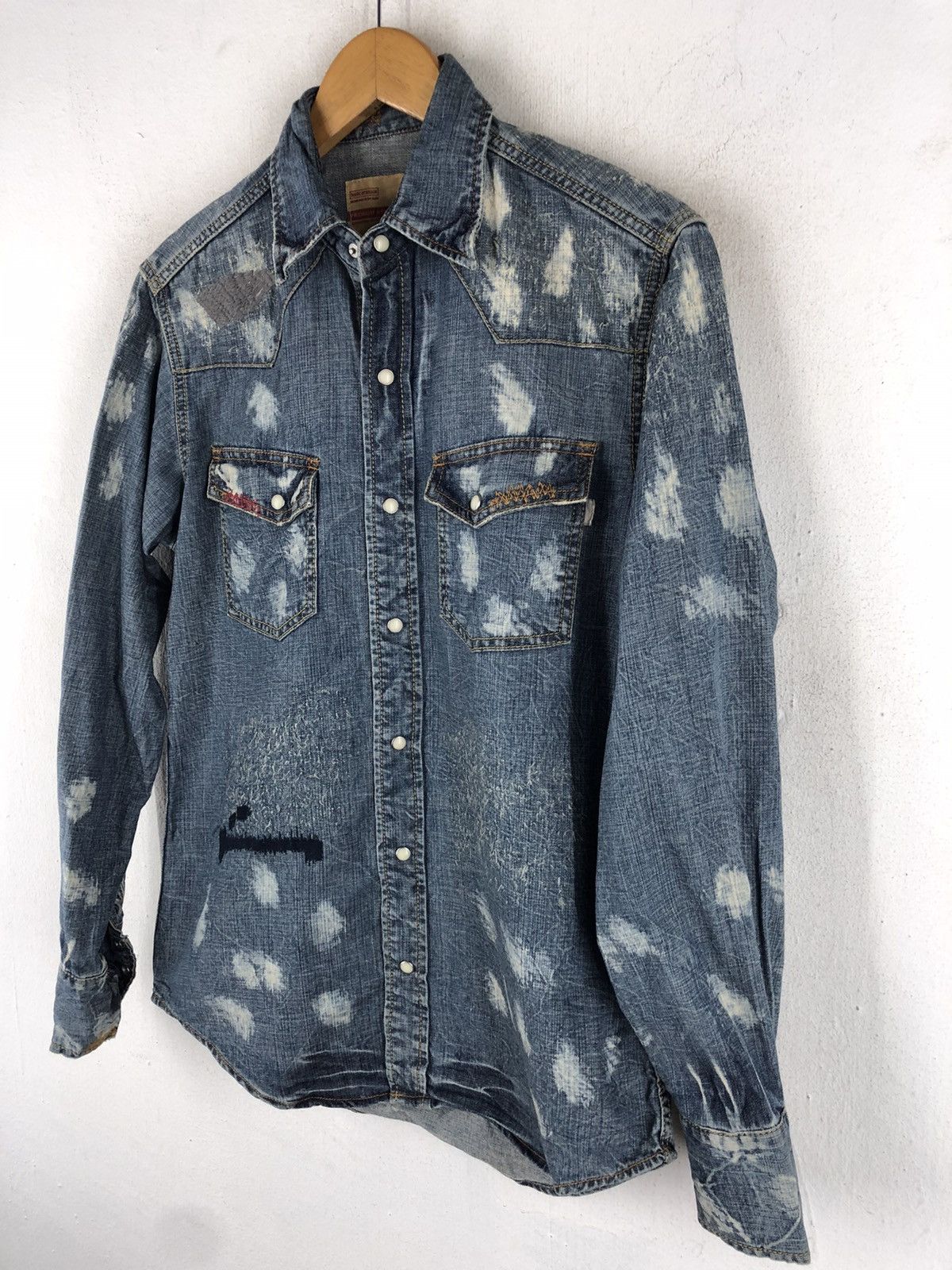 Designer × Japanese Brand 🔥FLASH REPORT BORO DYED SHIRT SNAP BUTTON Size US S / EU 44-46 / 1 - 3 Thumbnail