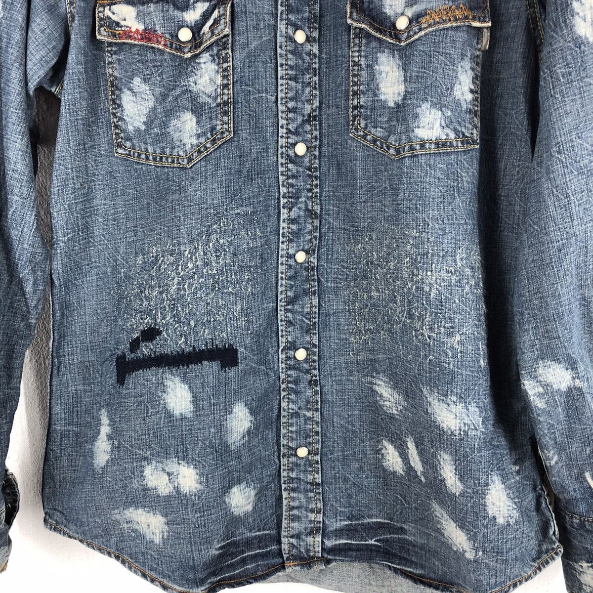 Designer × Japanese Brand 🔥FLASH REPORT BORO DYED SHIRT SNAP BUTTON Size US S / EU 44-46 / 1 - 5 Thumbnail