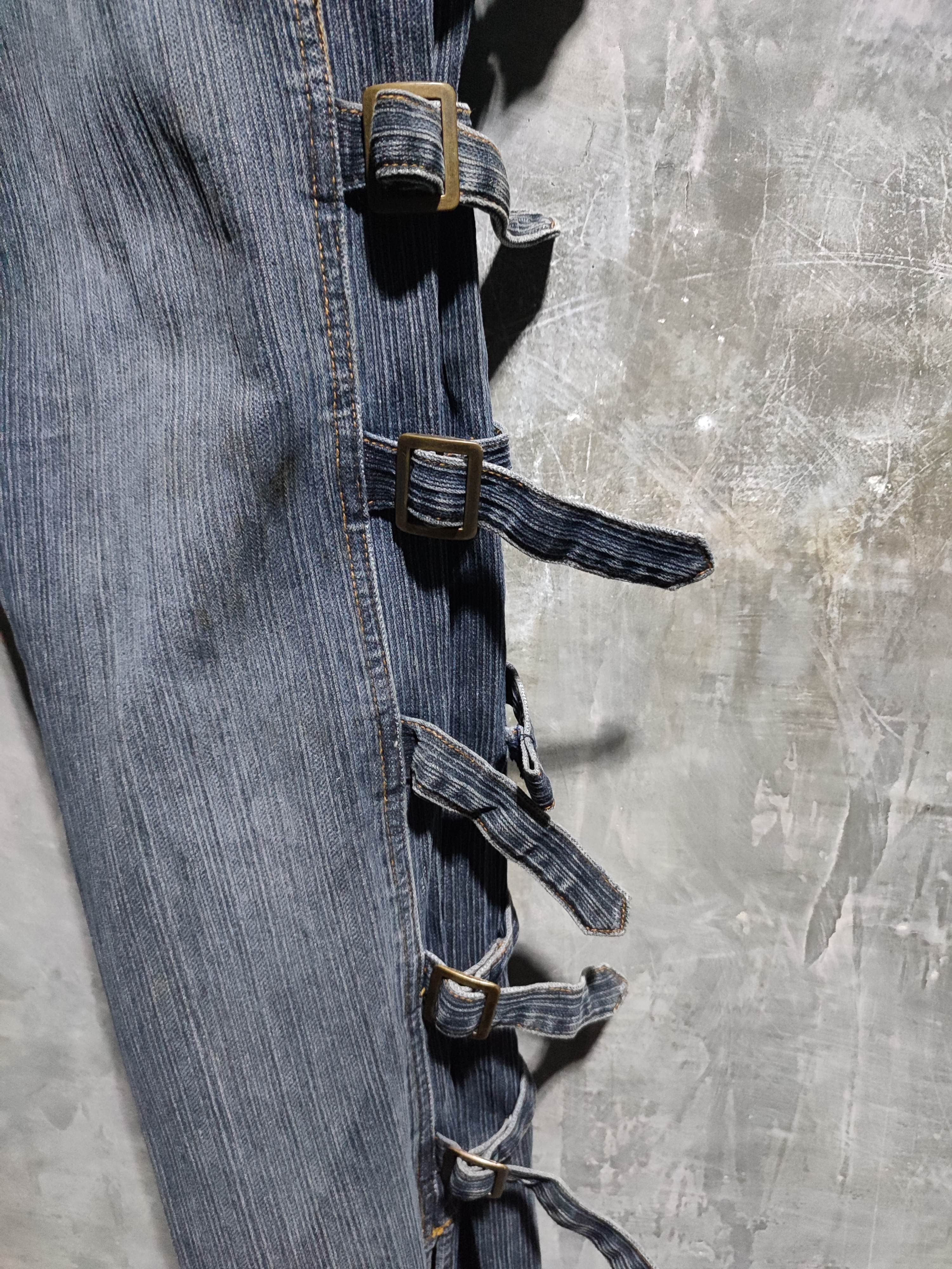 Designer 🔥Apollo MultiStrap Design Cargo Flared Bondage Punk Jeans Size US 33 - 15 Thumbnail