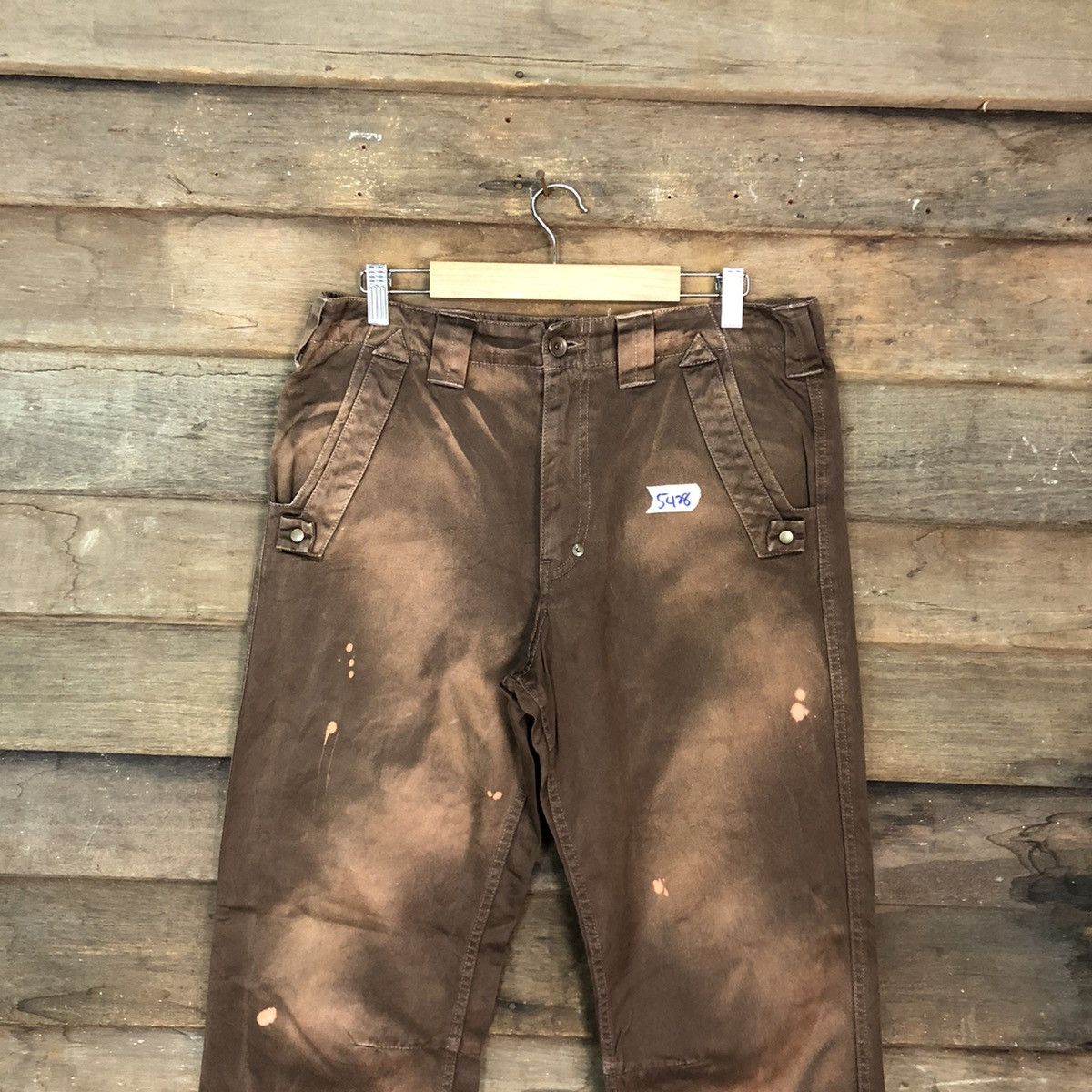 TransClothing Brown acidwash faded cargo Pants #5428