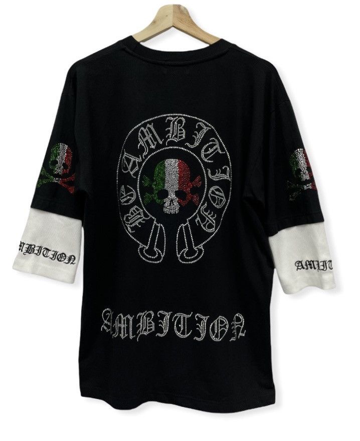 image of Be Ambition Bling-Bling! Skulls Inspired By Ch.hearts in Black, Men's (Size Large)