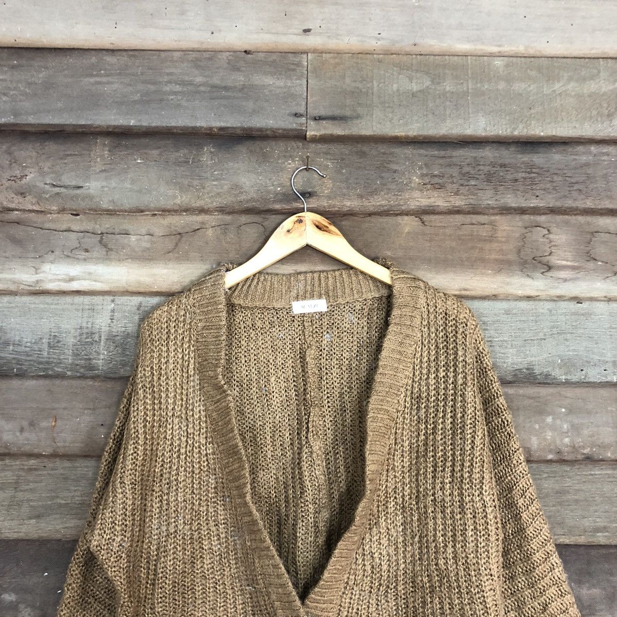 Homespun Knitwear D Scalzi Brown Mohair Shag Shaggy cardigan Knitwear #c1174 Size XL / US 12-14 / IT 48-50 - 2 Thumbnail