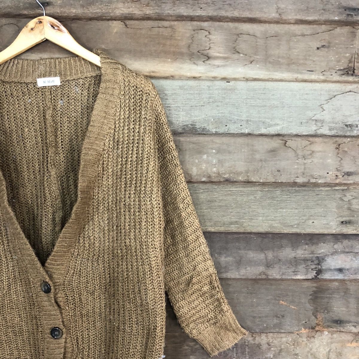 Homespun Knitwear D Scalzi Brown Mohair Shag Shaggy cardigan Knitwear #c1174 Size XL / US 12-14 / IT 48-50 - 5 Thumbnail