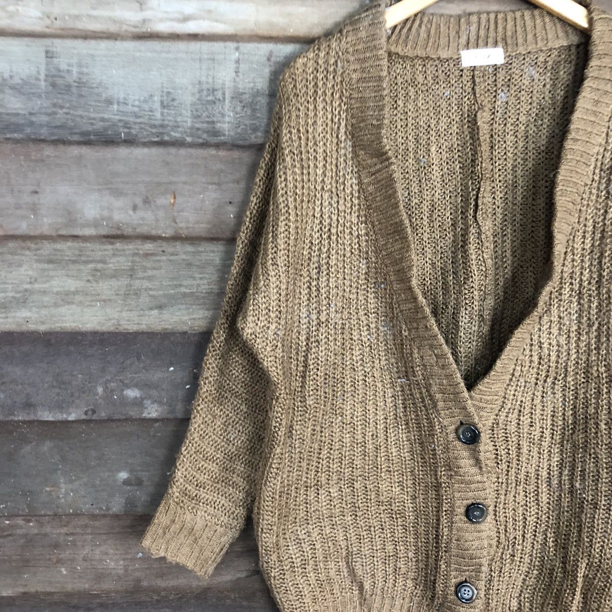 Homespun Knitwear D Scalzi Brown Mohair Shag Shaggy cardigan Knitwear #c1174 Size XL / US 12-14 / IT 48-50 - 7 Thumbnail