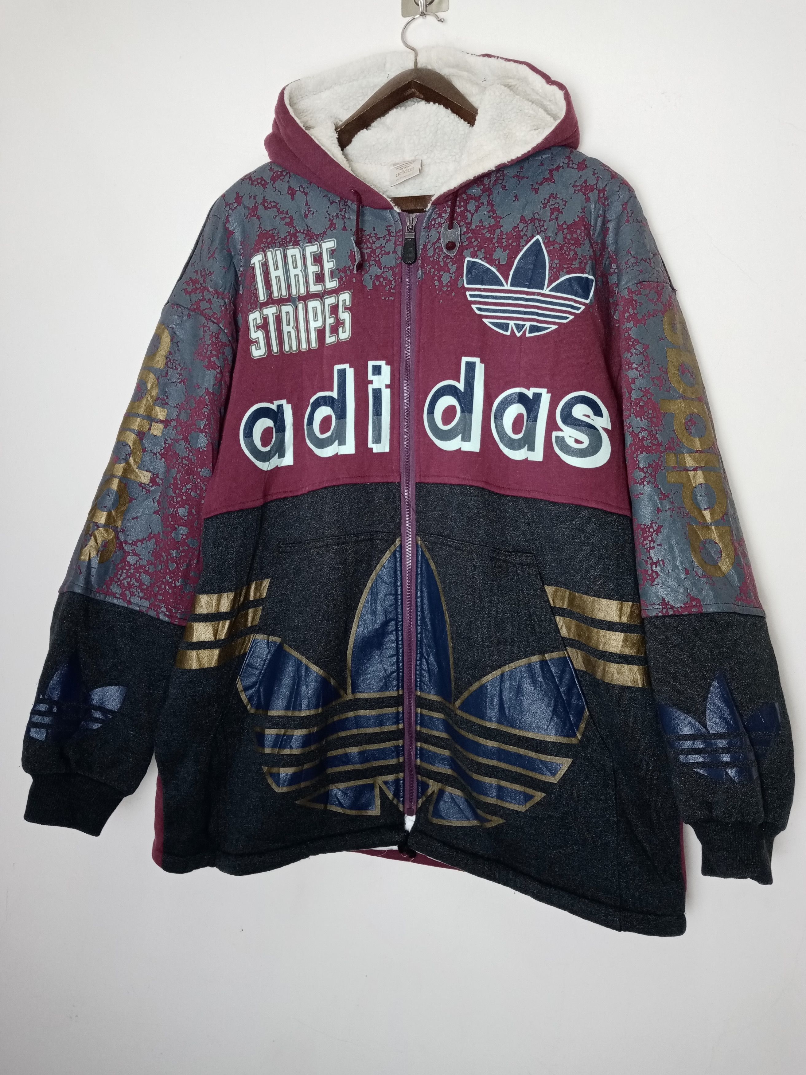 Adidas Vintage 90s ADIDAS BIG LOGO HOODIES Size US L / EU 52-54 / 3 - 6 Thumbnail