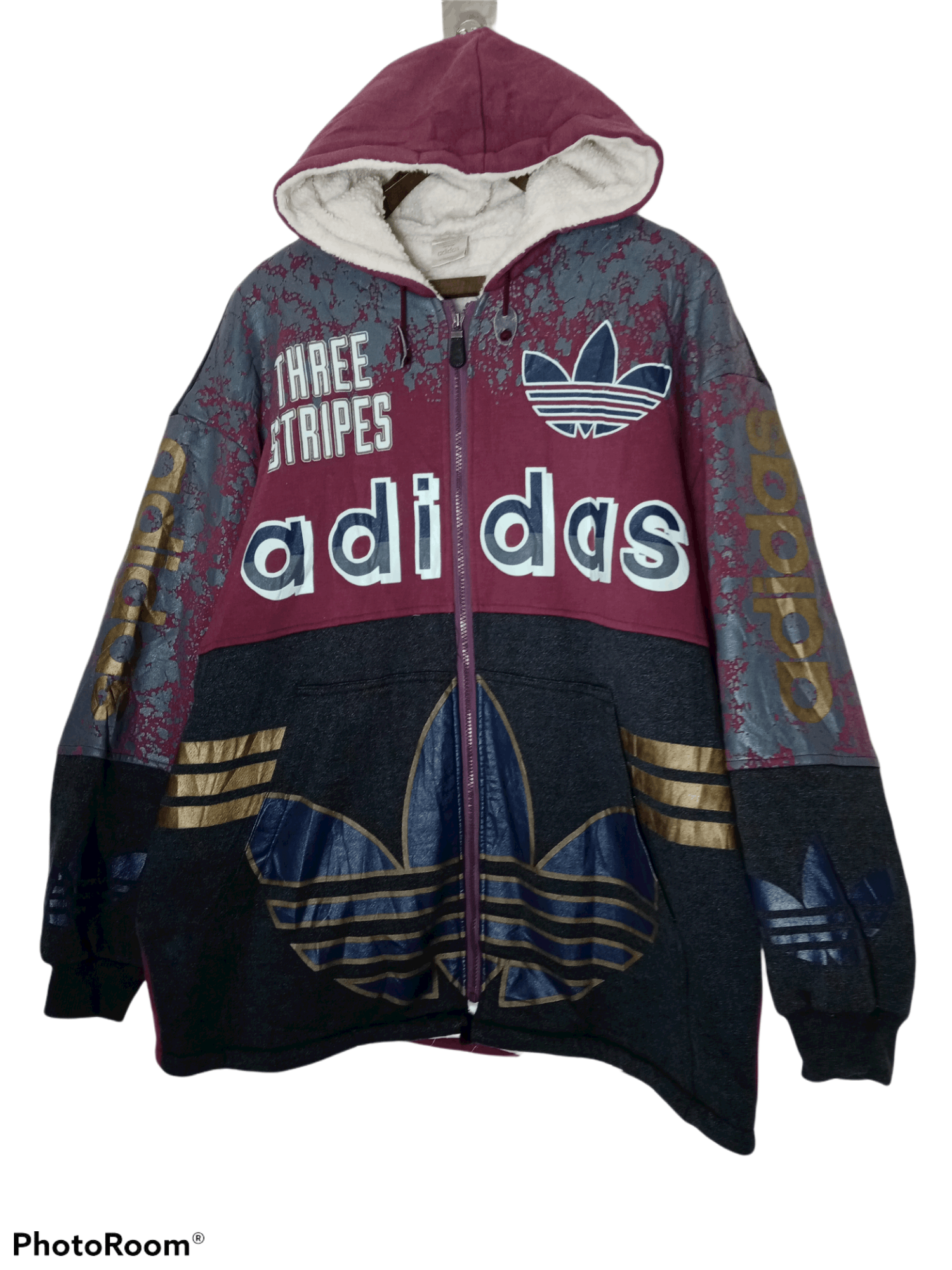 Adidas Vintage 90s ADIDAS BIG LOGO HOODIES Size US L / EU 52-54 / 3 - 1 Thumbnail