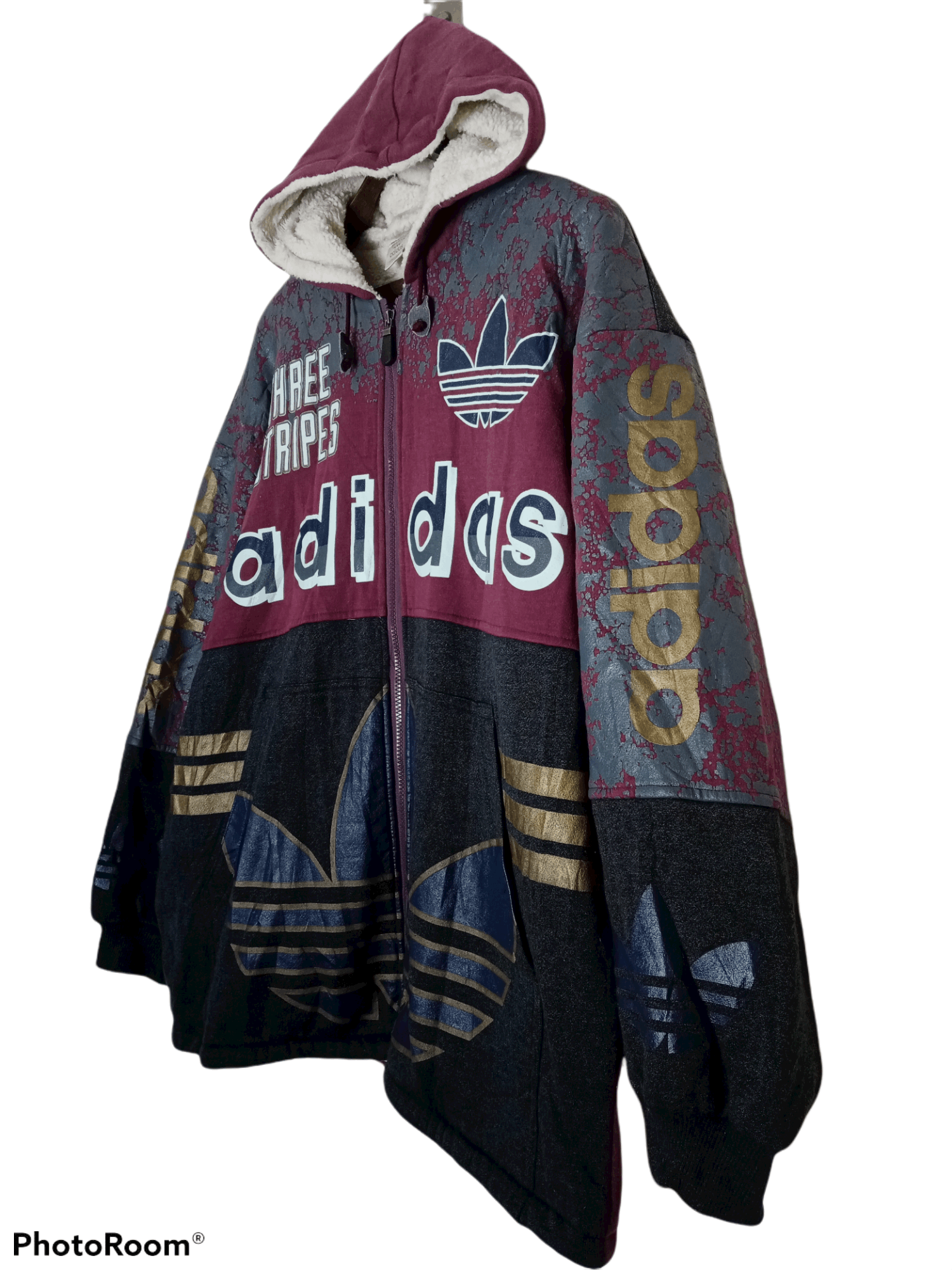 Adidas Vintage 90s ADIDAS BIG LOGO HOODIES Size US L / EU 52-54 / 3 - 3 Thumbnail