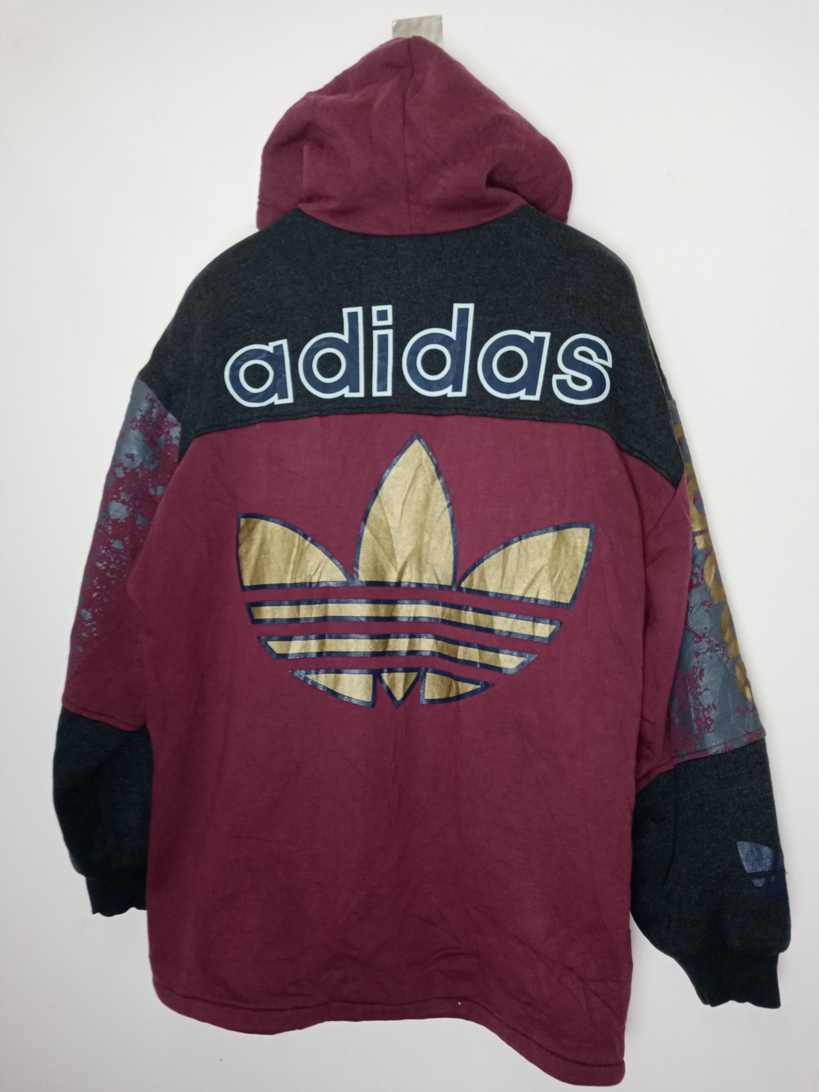 Adidas Vintage 90s ADIDAS BIG LOGO HOODIES Size US L / EU 52-54 / 3 - 7 Thumbnail