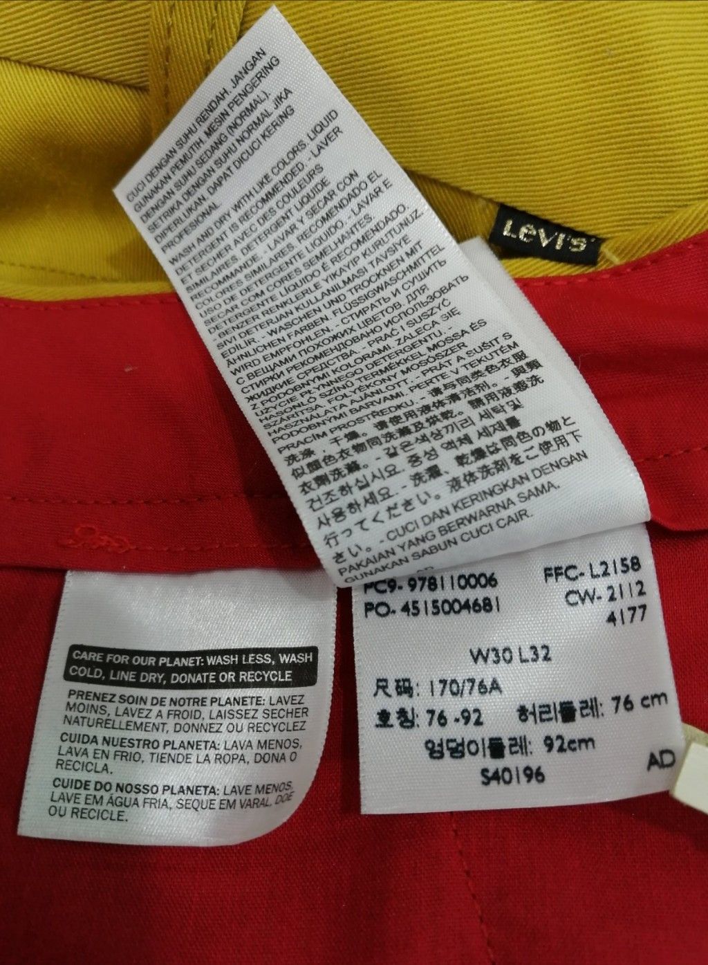 Levi's 🔥BESTOFFER🔥LEVI'S STA PREST Hype Yellow Slim Fit Pants Size US 30 / EU 46 - 10 Thumbnail