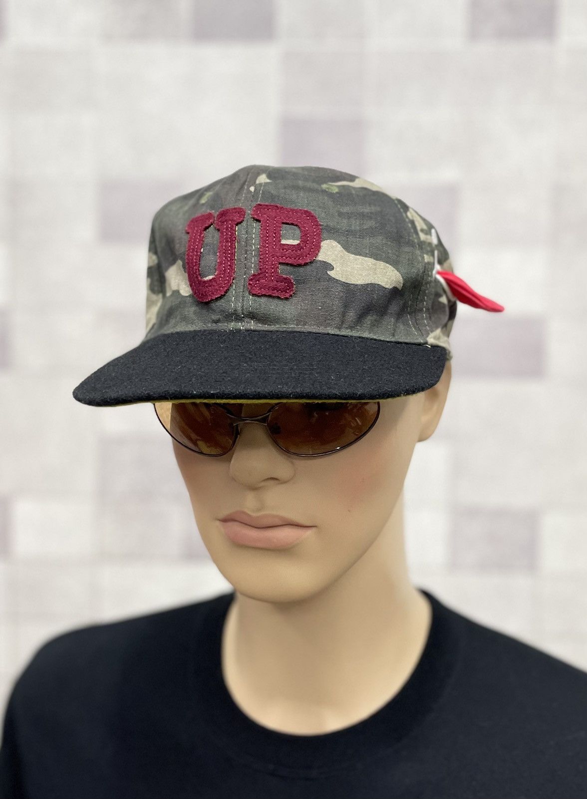 Japanese Brand UP!SMILE Fun Smile Design Camouflage Street Fashion Hat Size ONE SIZE - 4 Thumbnail