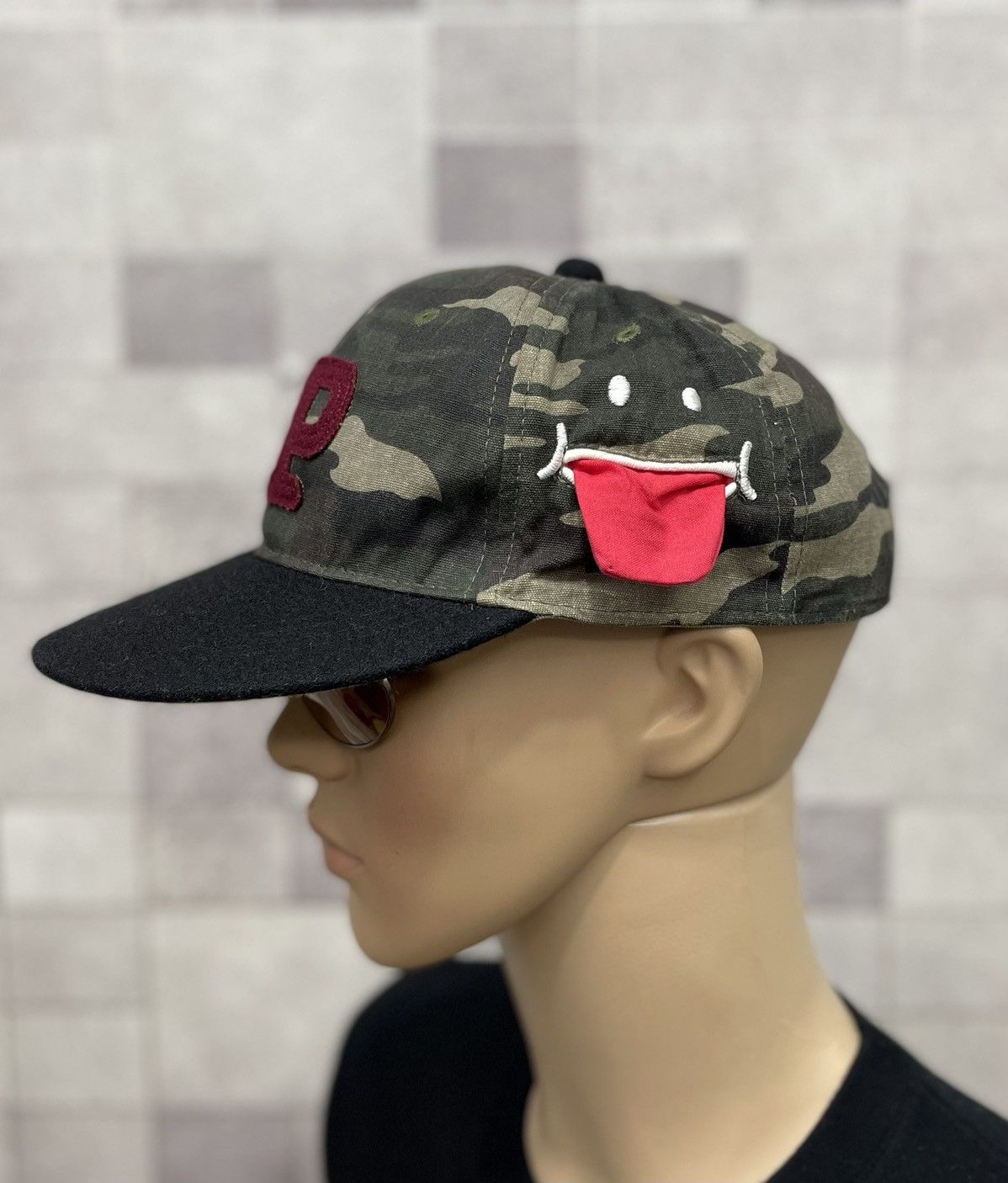 Japanese Brand UP!SMILE Fun Smile Design Camouflage Street Fashion Hat Size ONE SIZE - 2 Thumbnail