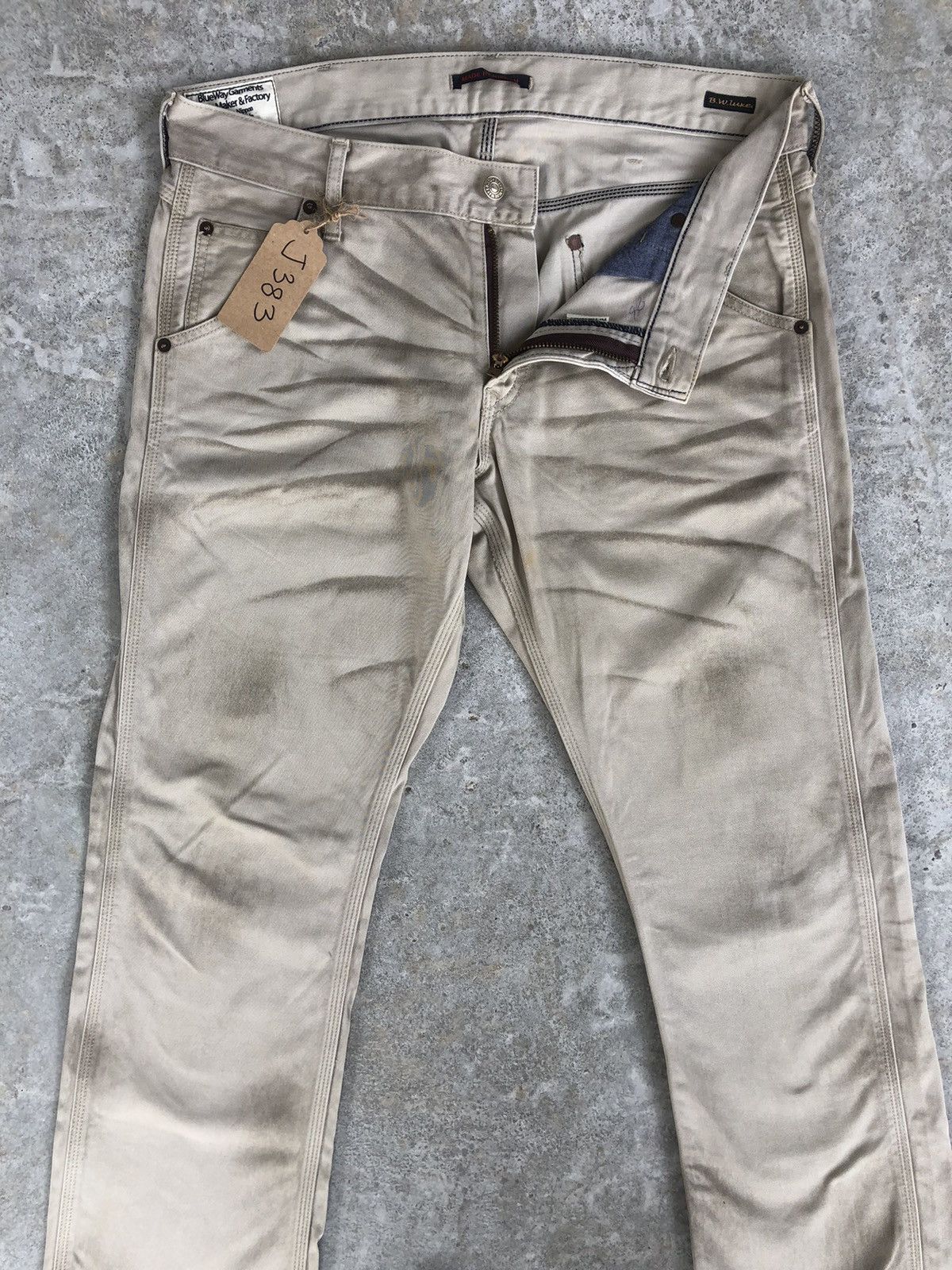 If Six Was Nine Japanese Blue Way Flared Jeans Distressed Jeans Size US 35 - 3 Thumbnail