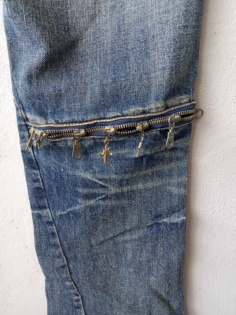 Seditionaries Japanese Brand Double Waist Distressed Punk Denim Size US 30 / EU 46 - 10 Thumbnail