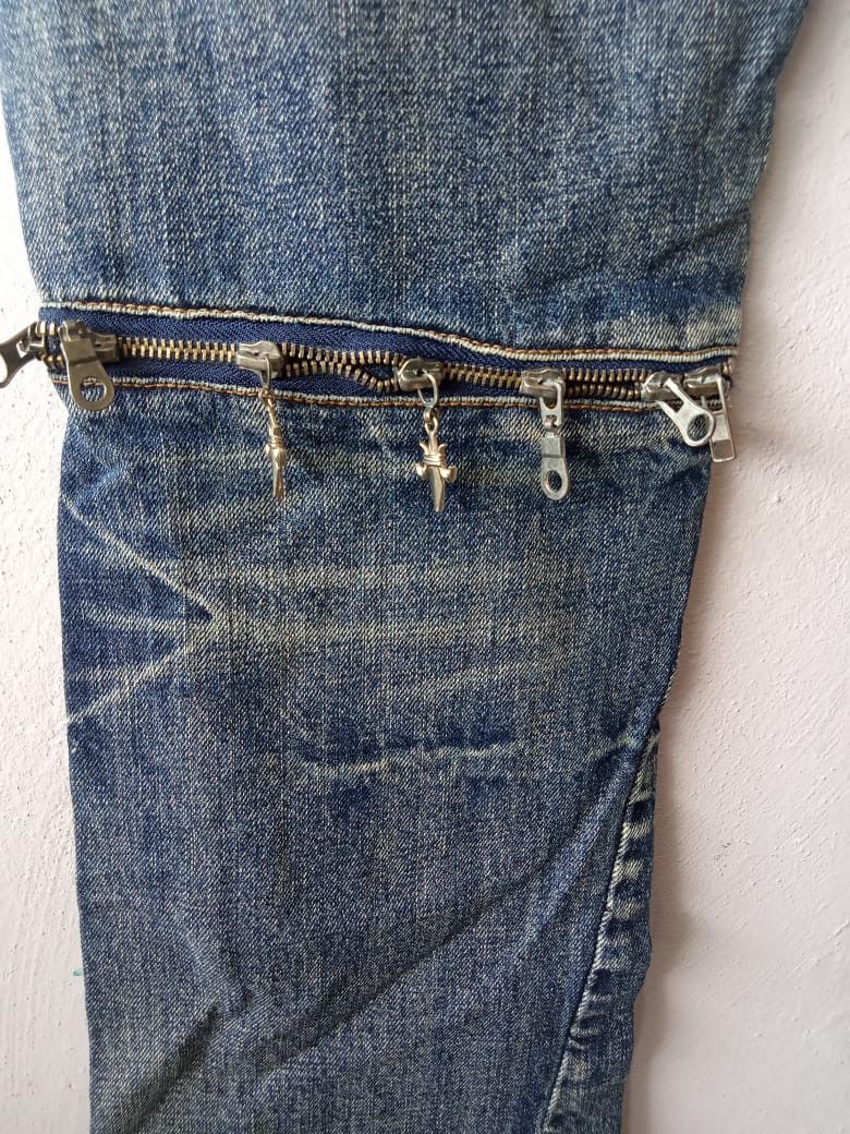 Seditionaries Japanese Brand Double Waist Distressed Punk Denim Size US 30 / EU 46 - 9 Thumbnail