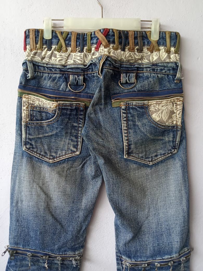 Seditionaries Japanese Brand Double Waist Distressed Punk Denim Size US 30 / EU 46 - 7 Thumbnail