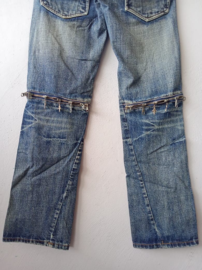 Seditionaries Japanese Brand Double Waist Distressed Punk Denim Size US 30 / EU 46 - 8 Thumbnail