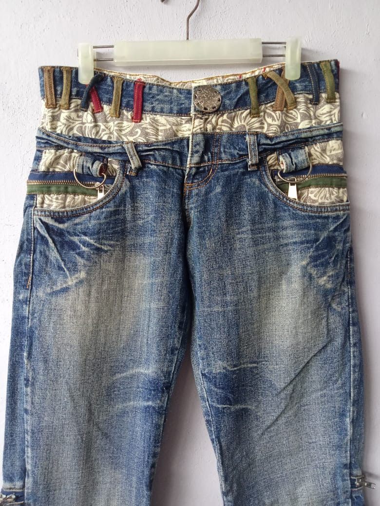 Seditionaries Japanese Brand Double Waist Distressed Punk Denim Size US 30 / EU 46 - 2 Thumbnail