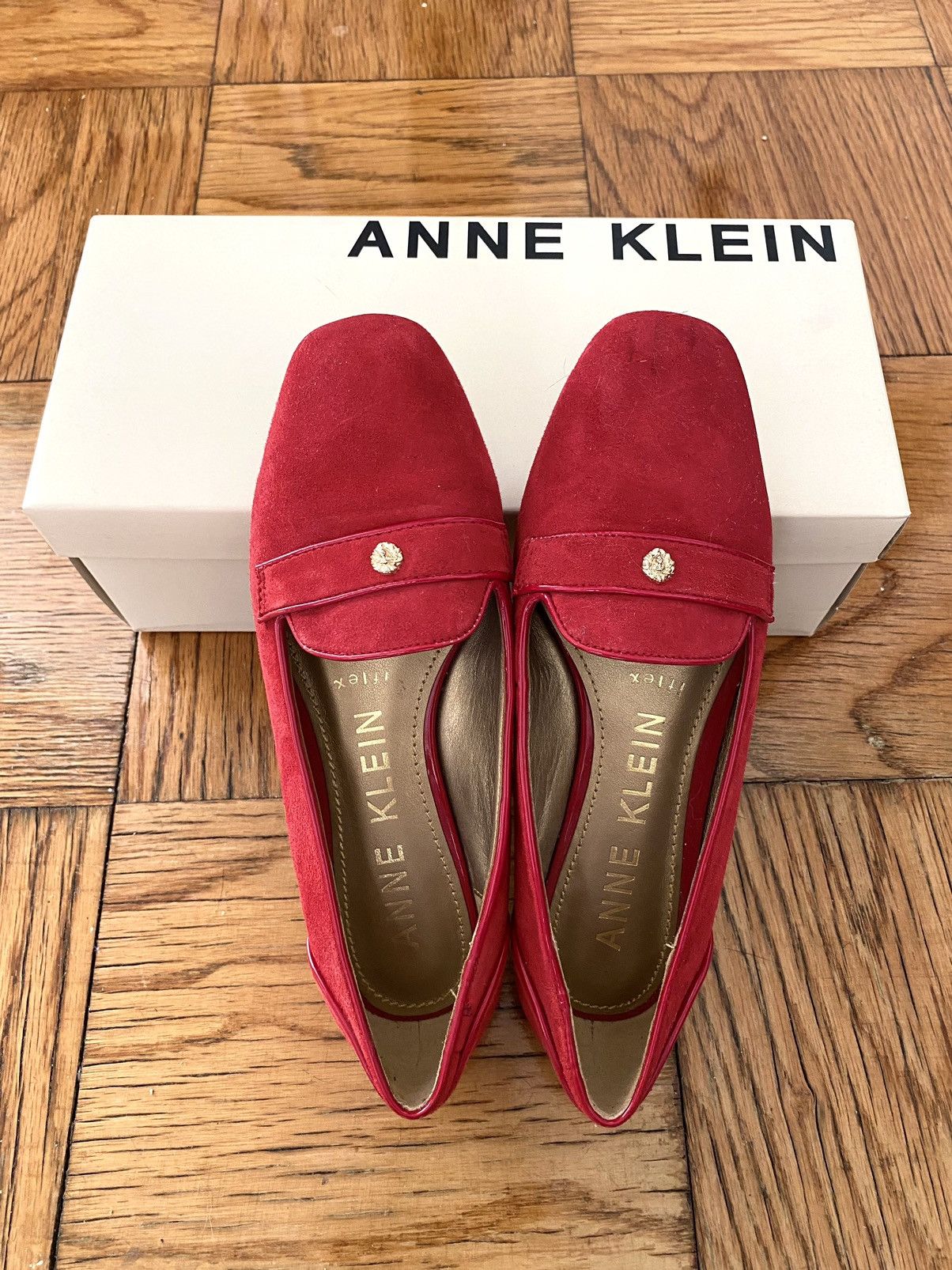 anne klein suede loafers