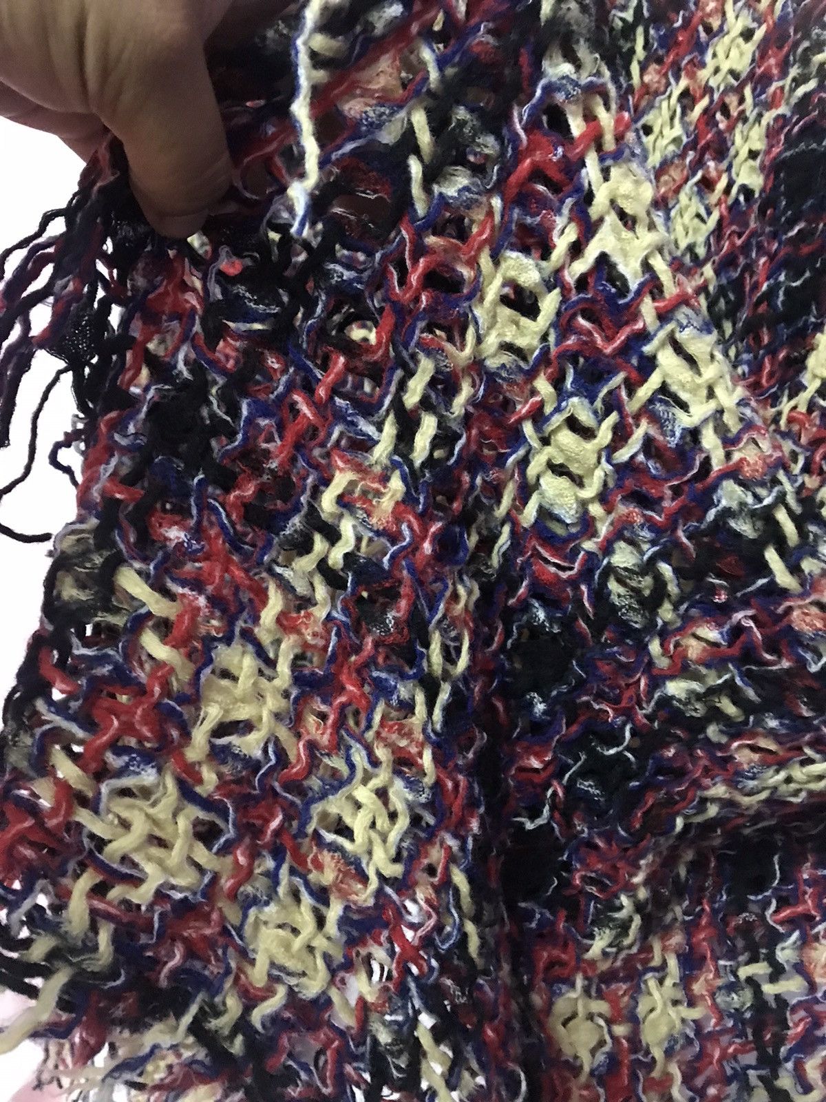 Issey Miyake × Japanese Brand × Sunao Kuwahara Rare❗️Sunao Kuwahara Big Size Scarves Knit Soft Wool Size ONE SIZE - 5 Thumbnail